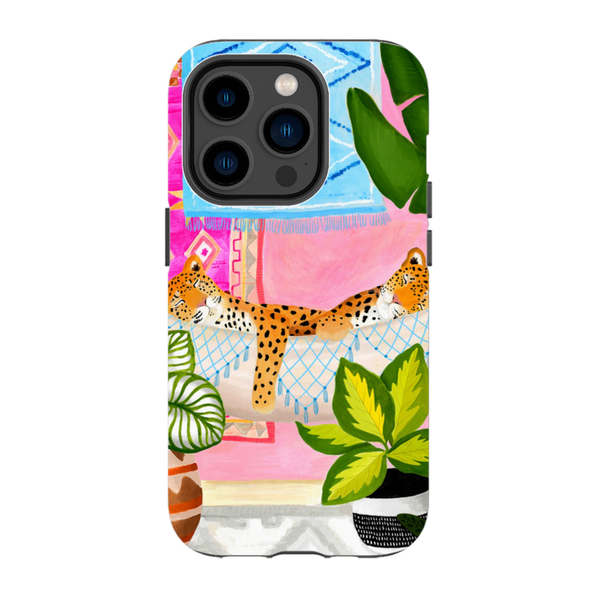 iPhone MagSafe Tough Case - Leopards in Hammock By Bex Parkin