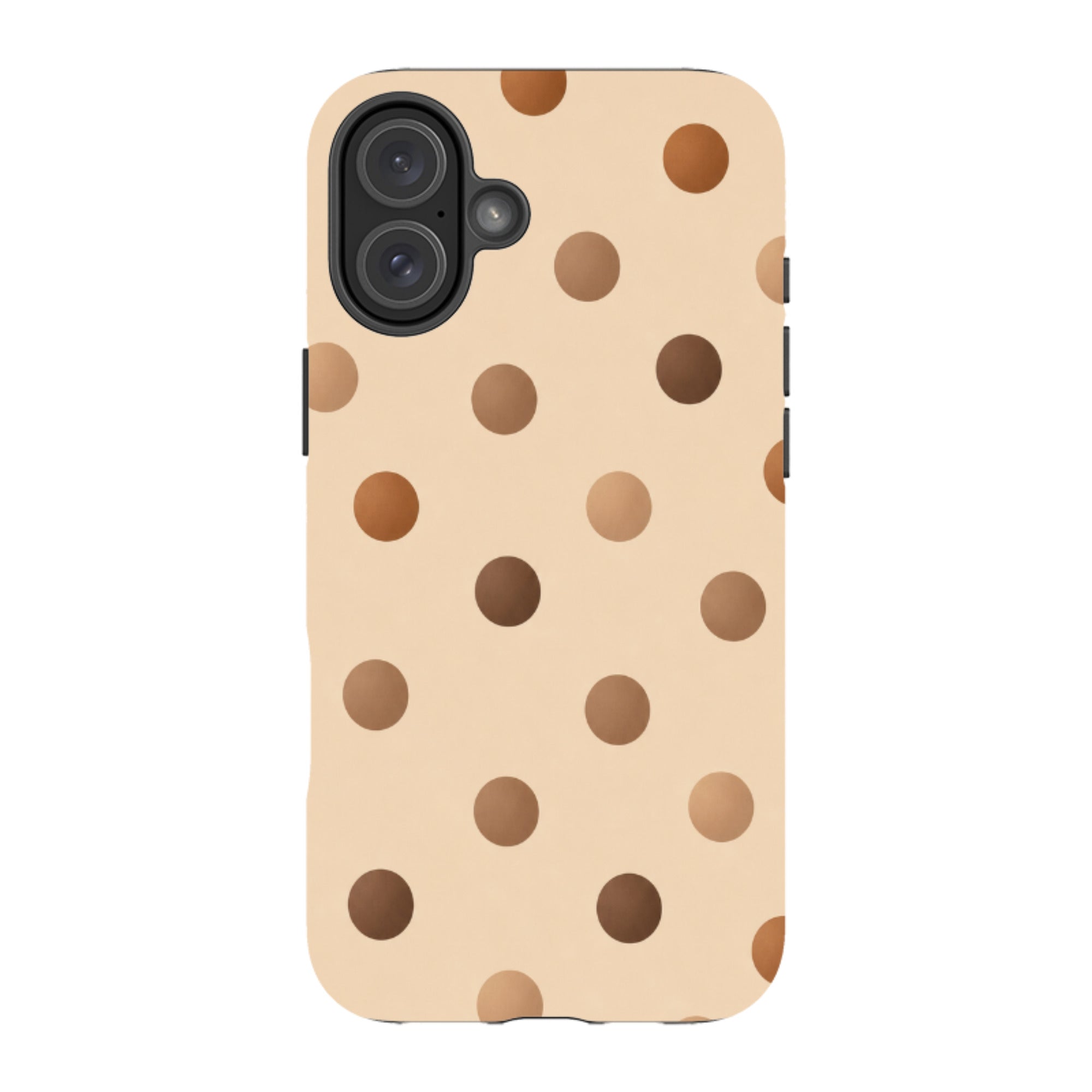 iPhone Tough Case - Brown Polka Dot