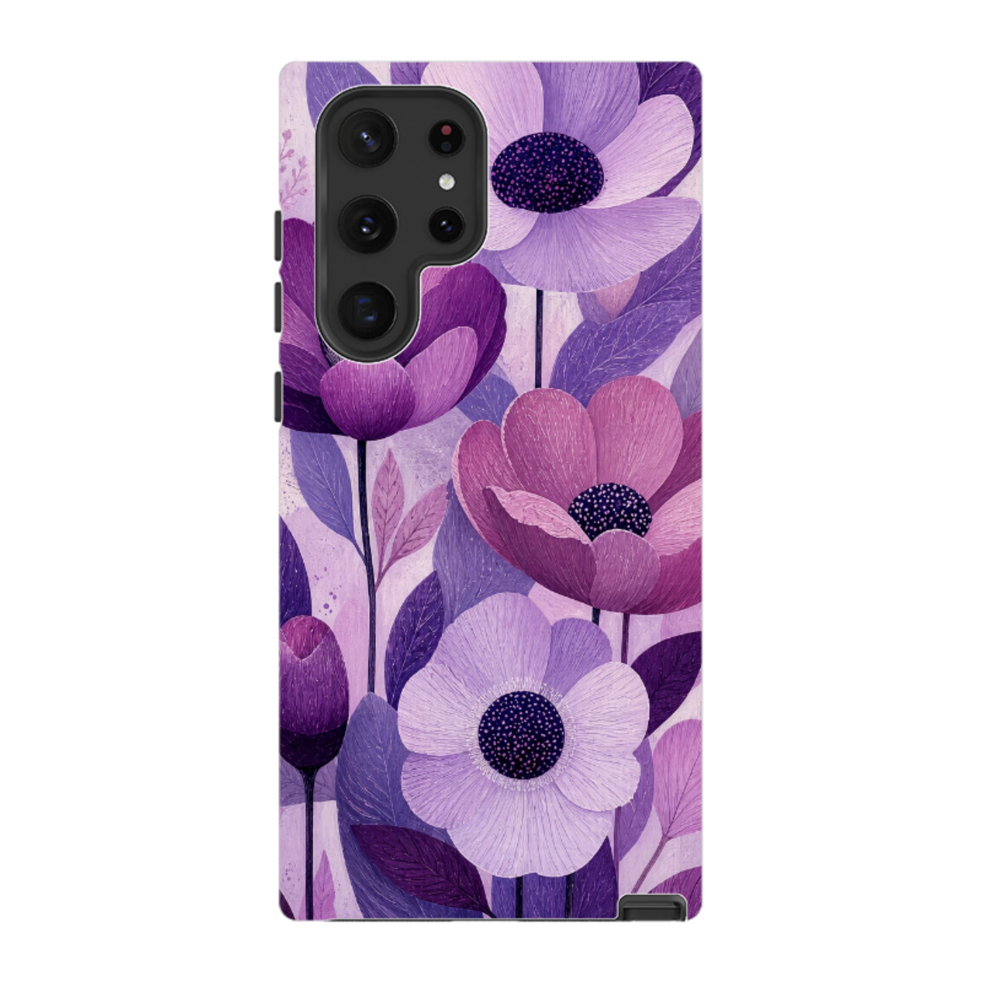 Samsung Tough Case - Purple Woodgrain Floral