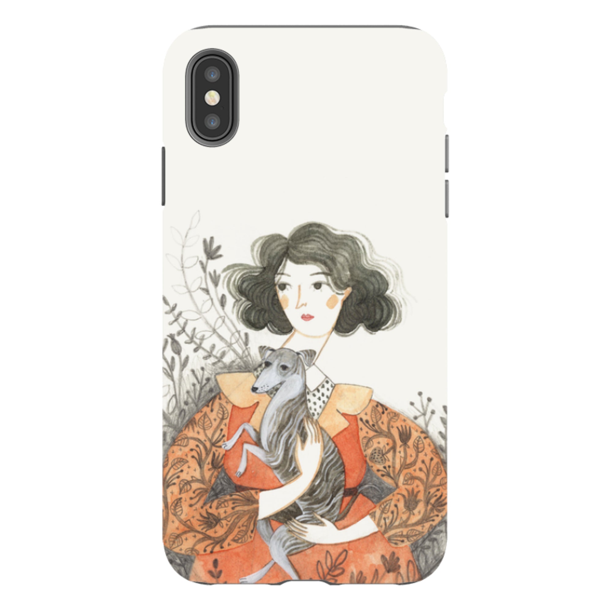 iPhone Tough Case - Lady With Whippet By Meghann Rader