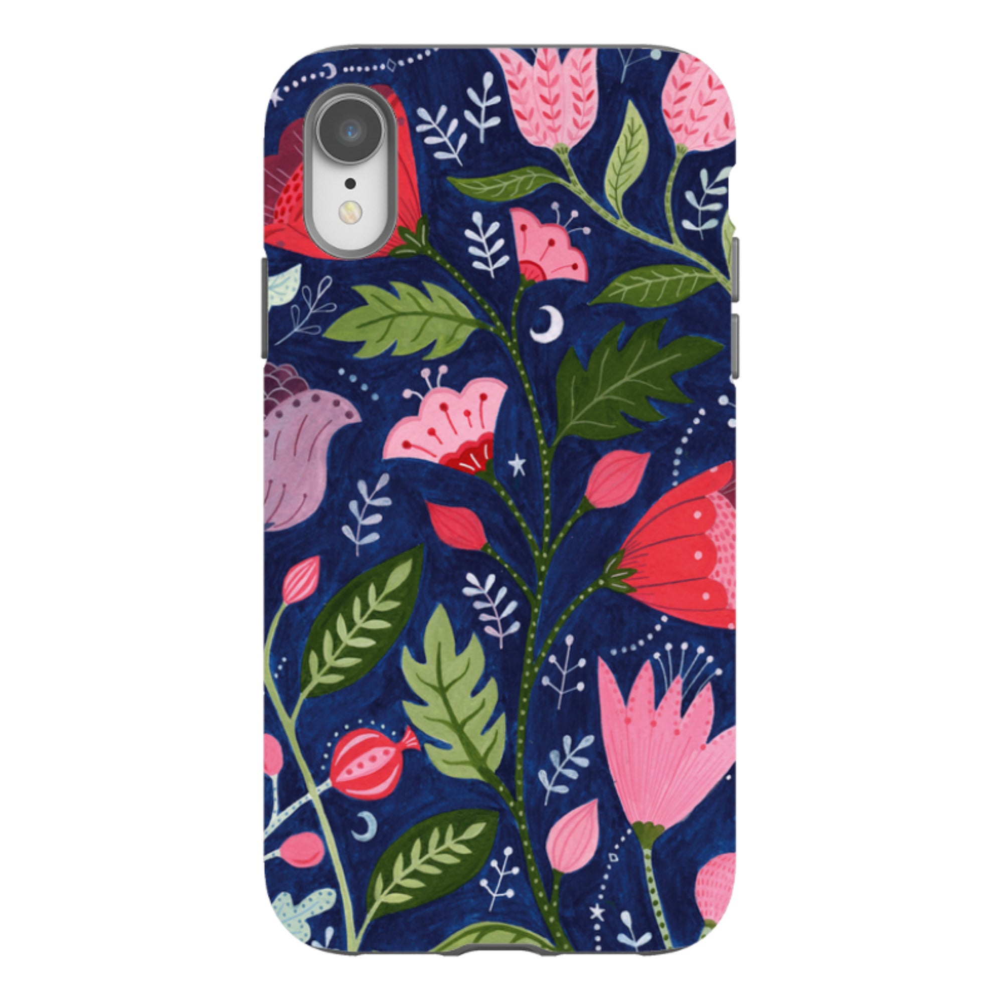 iPhone Tough Case - Flowers On Blue By Bex Parkin