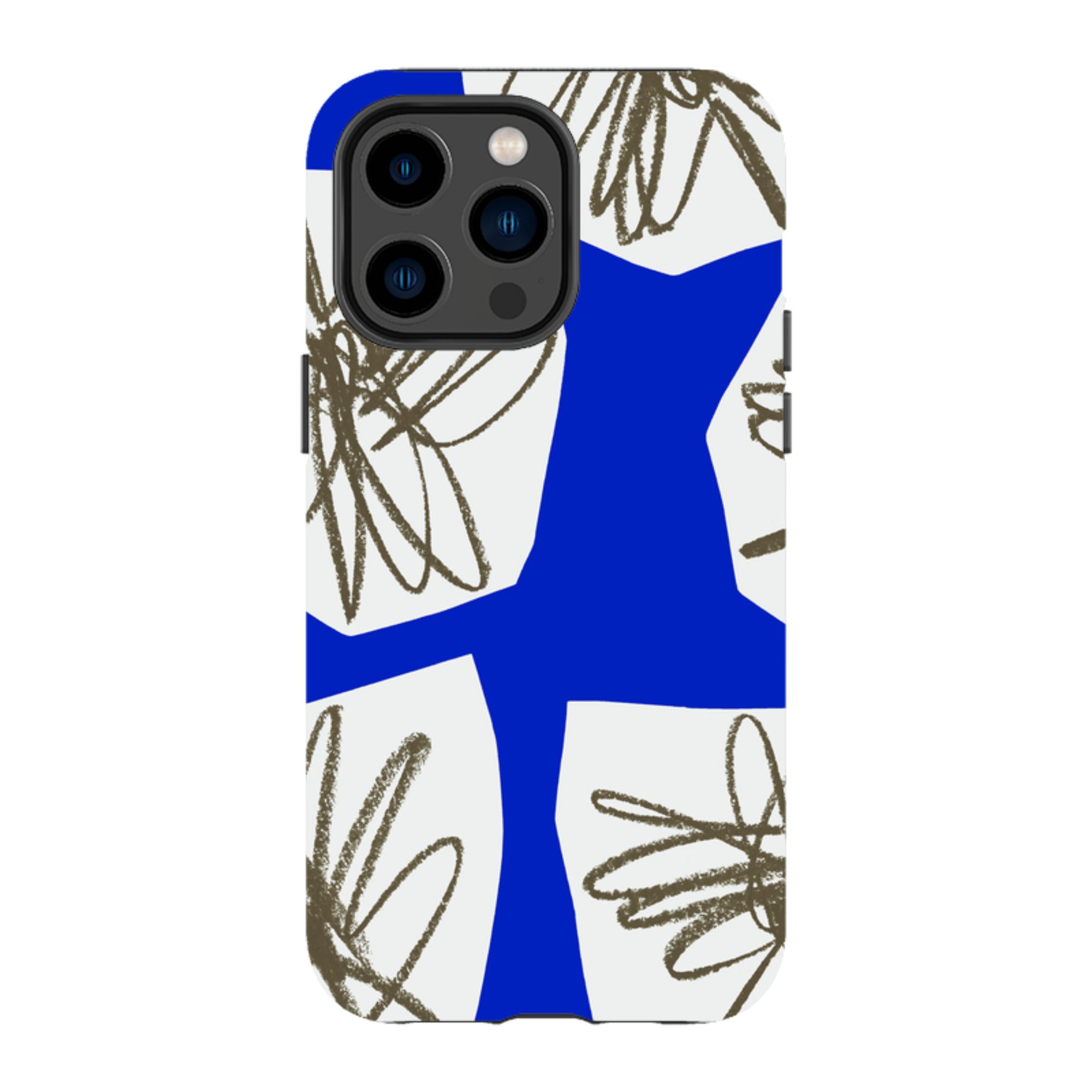 iPhone MagSafe Tough Case - Blue Collage Flower By Kitty Joseph