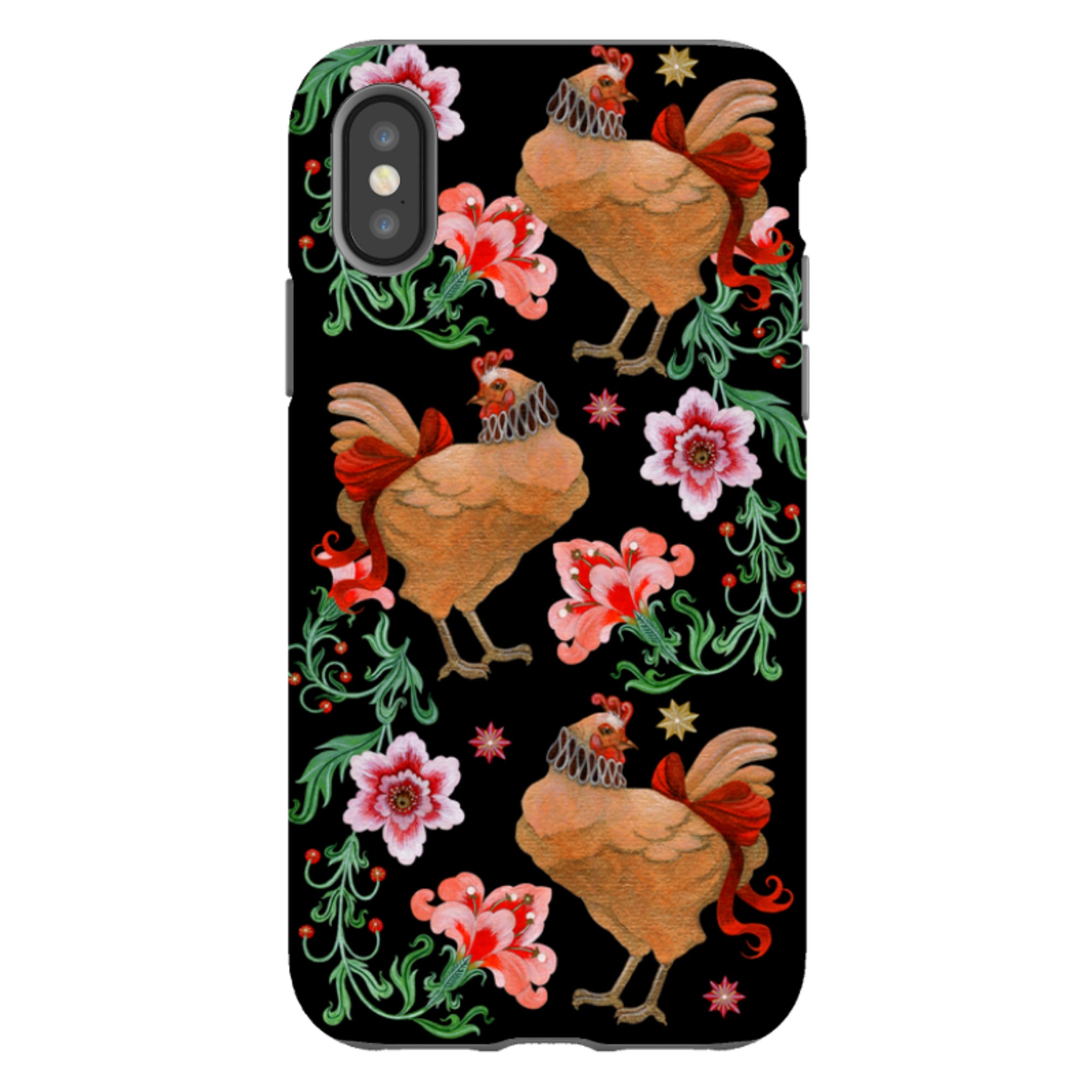 iPhone Tough  Case - Three French Hens By Maria Matos