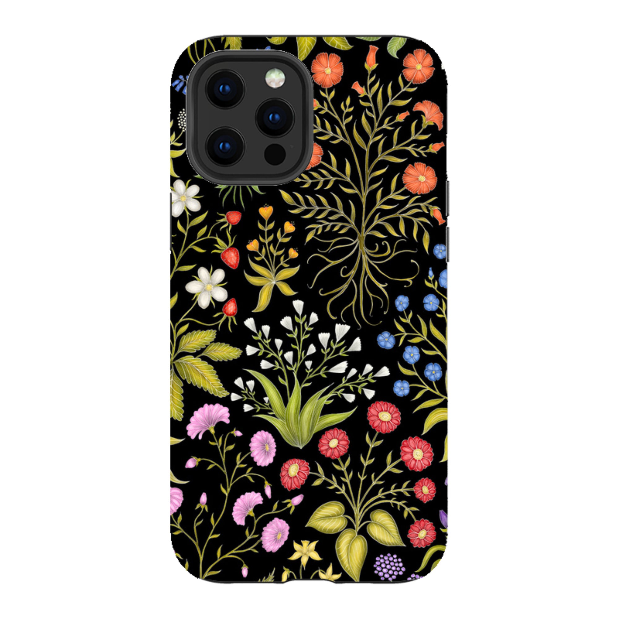 iPhone Tough Case - Fleurs Black By Catherine Rowe