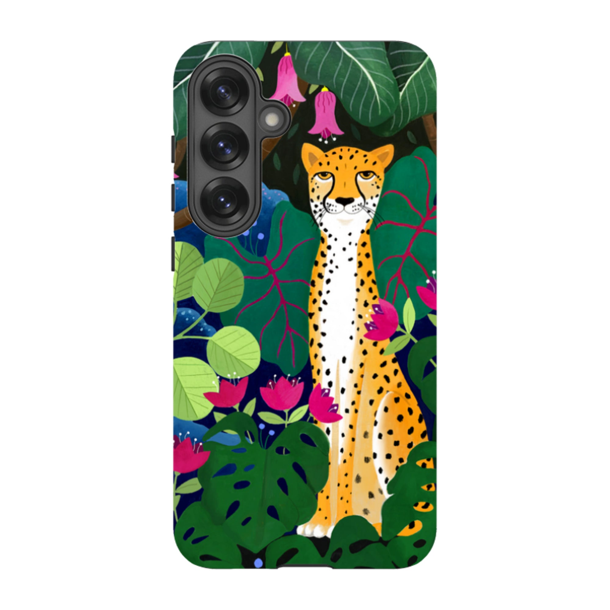 Samsung Tough Case - Cheetah And Monstera By Bex Parkin