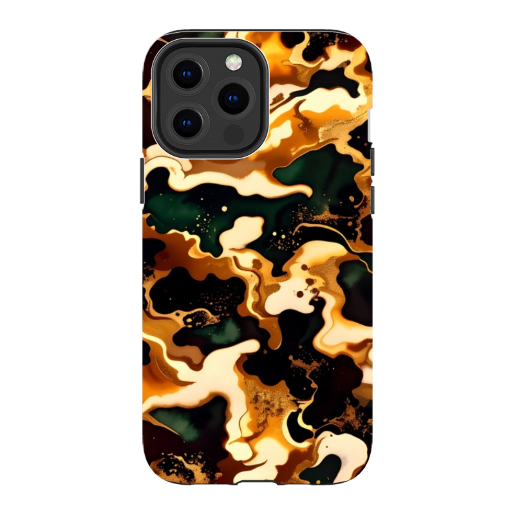 iPhone Tough Case - Green Fire Marble