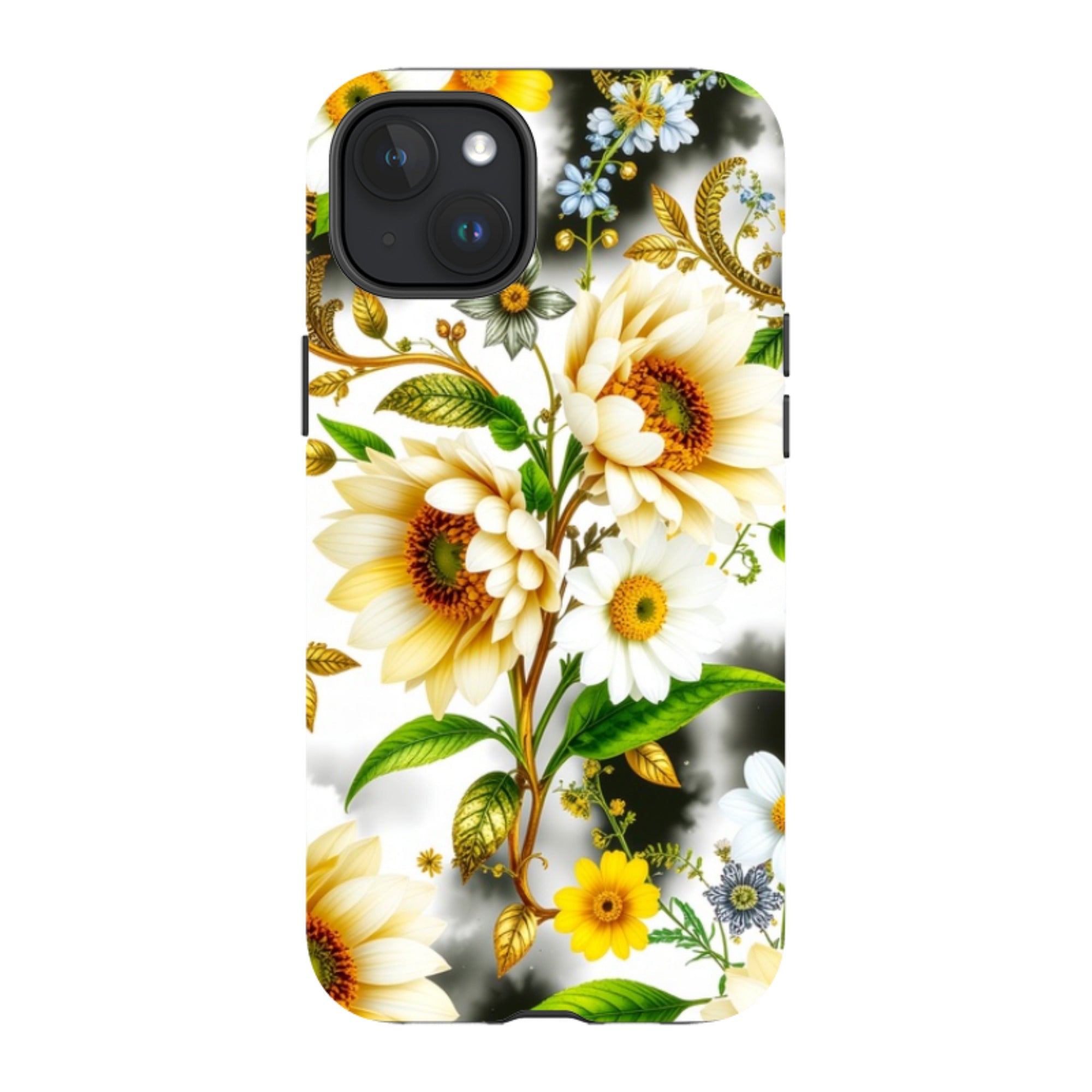 iPhone MagSafe Tough Case - Gold Flowers
