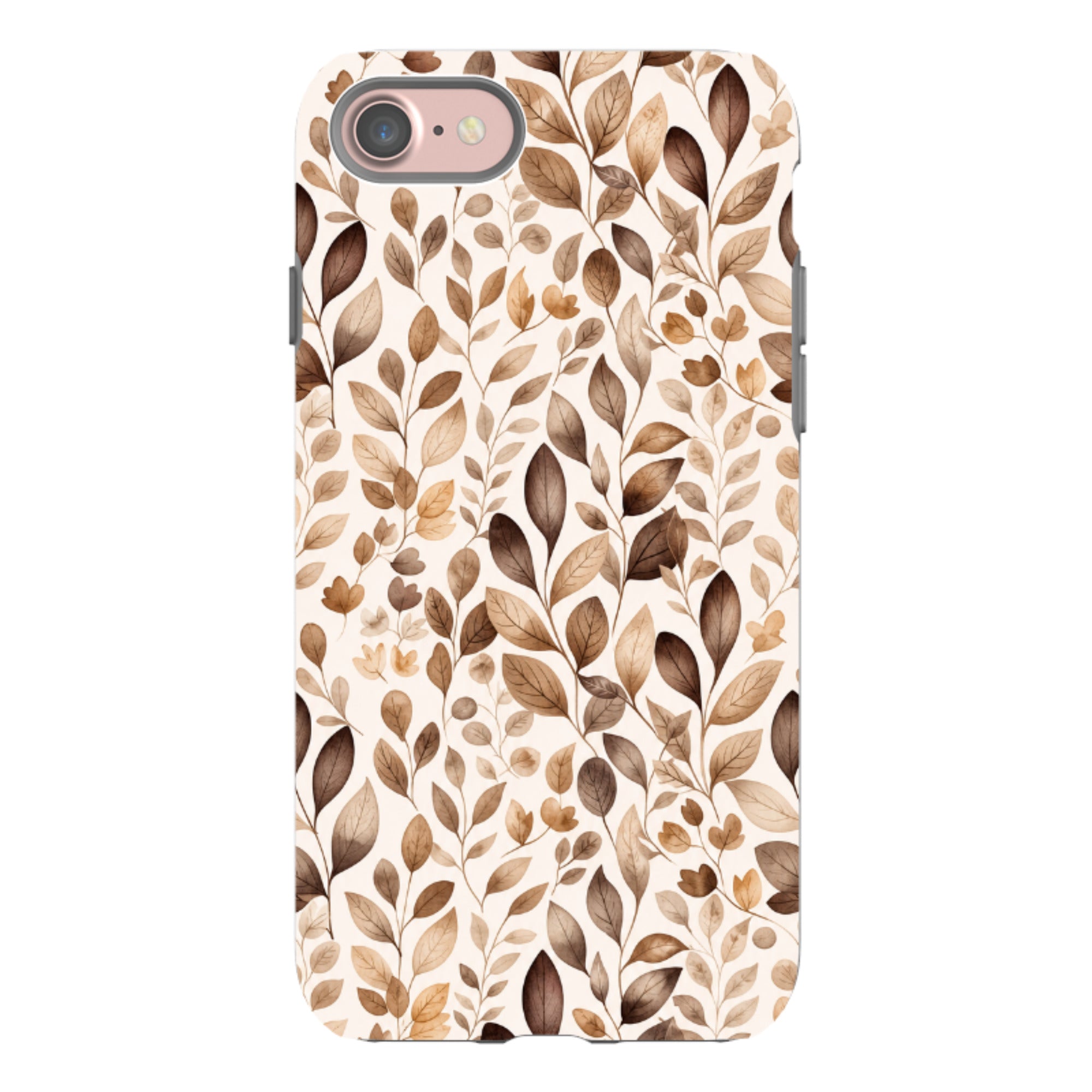 iPhone Tough Case - Beige Aesthetic Leaves
