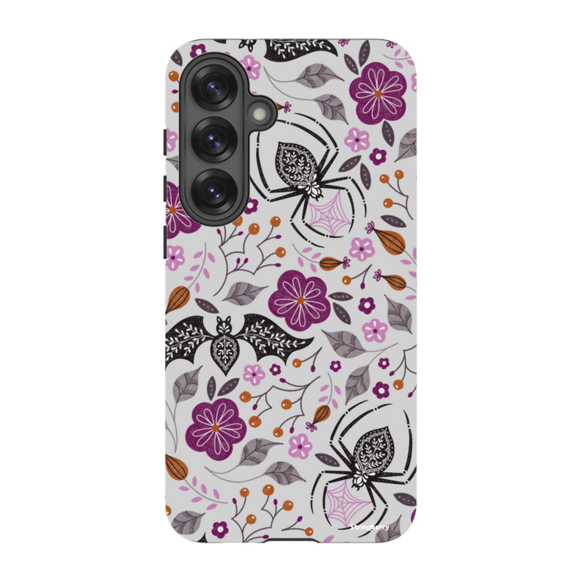 Samsung Tough Case - SpiderBat Pattern Grey By Jenny Zemanek