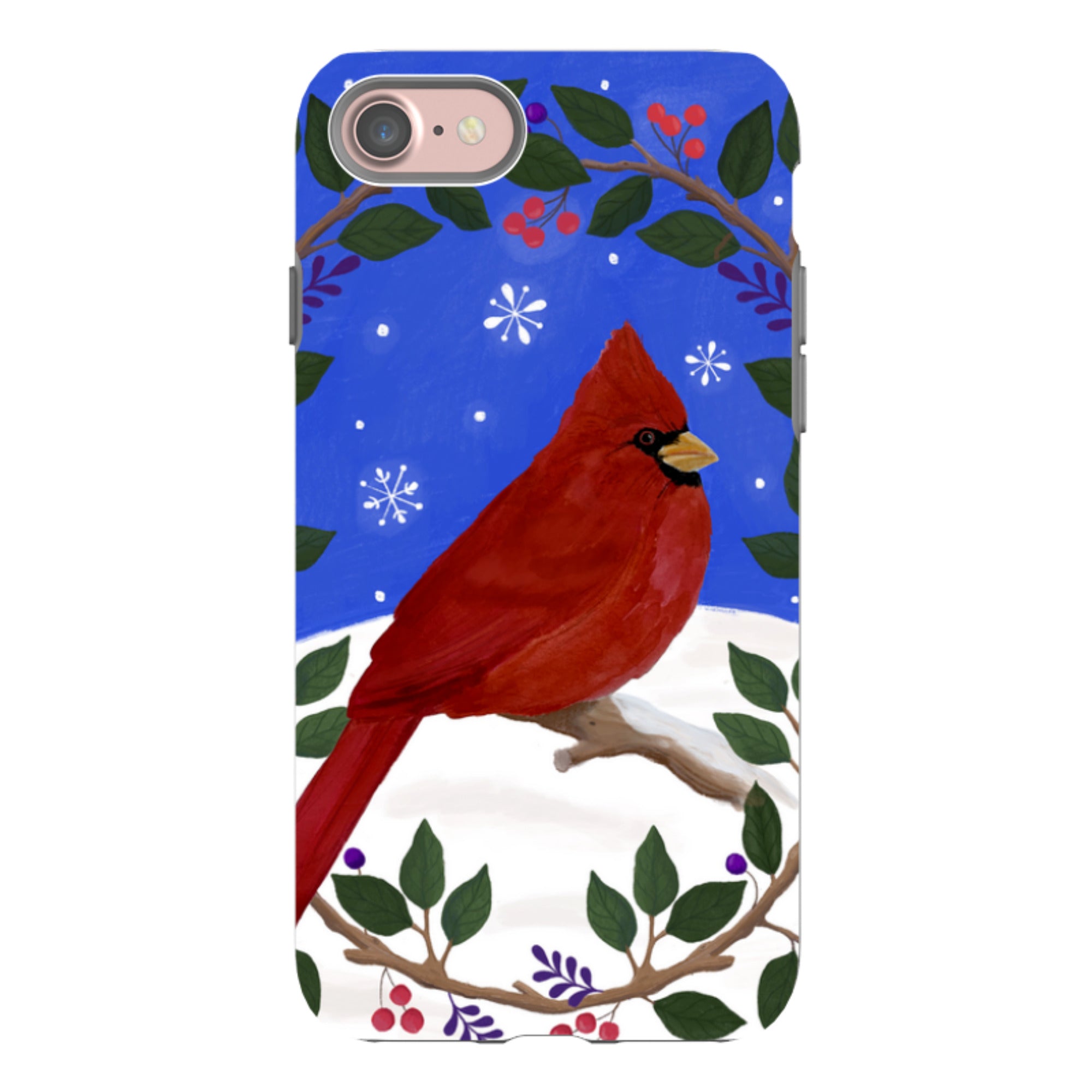 iPhone Tough Case - Cardinal Wreath By Bex Parkin