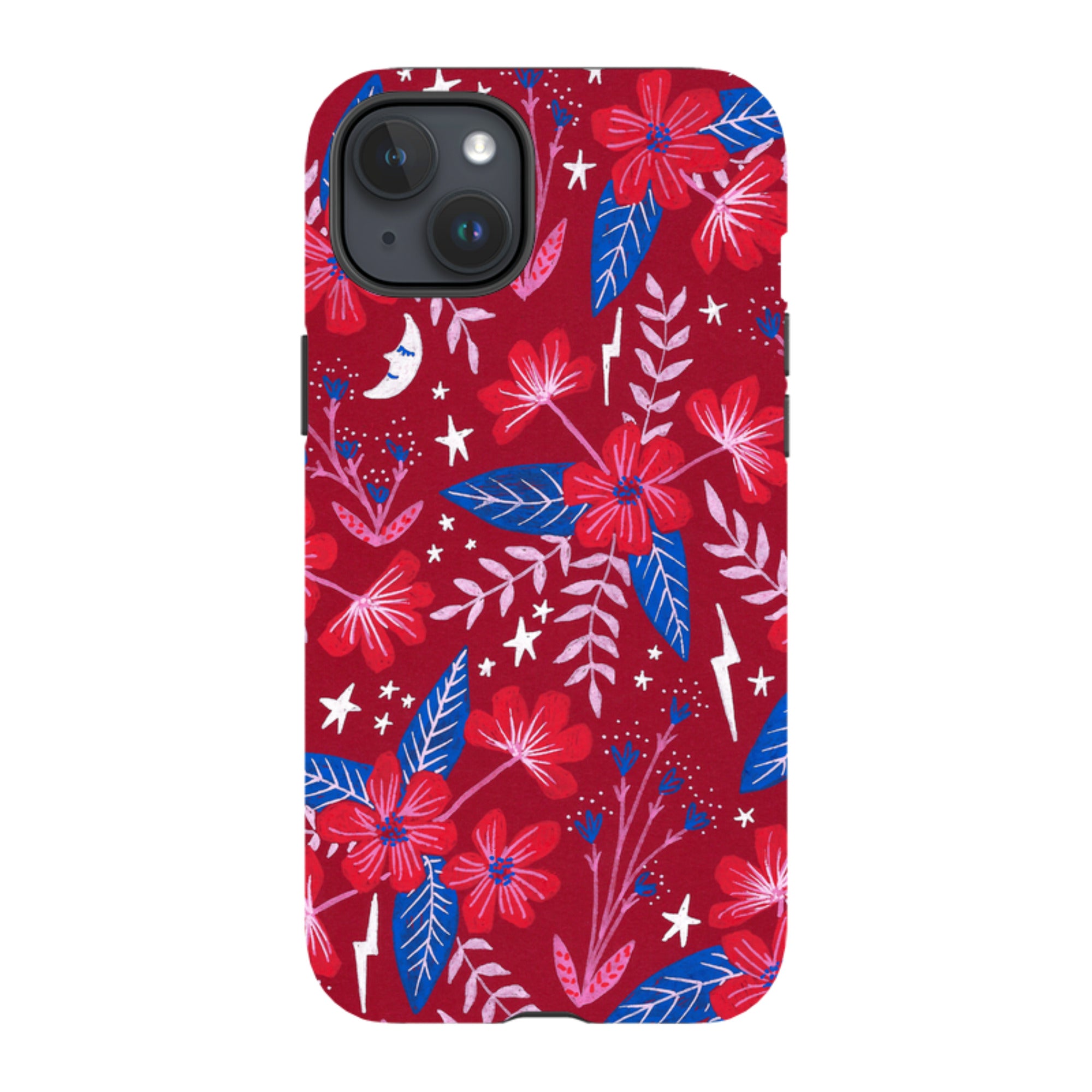 iPhone Tough Case - Red Moon Garden By Lee Foster Wilson