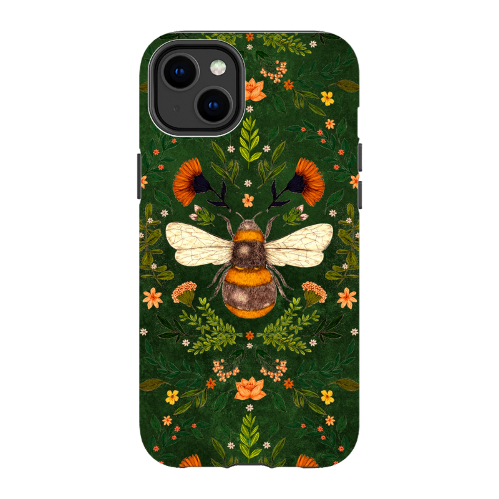 iPhone Tough Case - Botanical Bee Green By Jade Mosinski