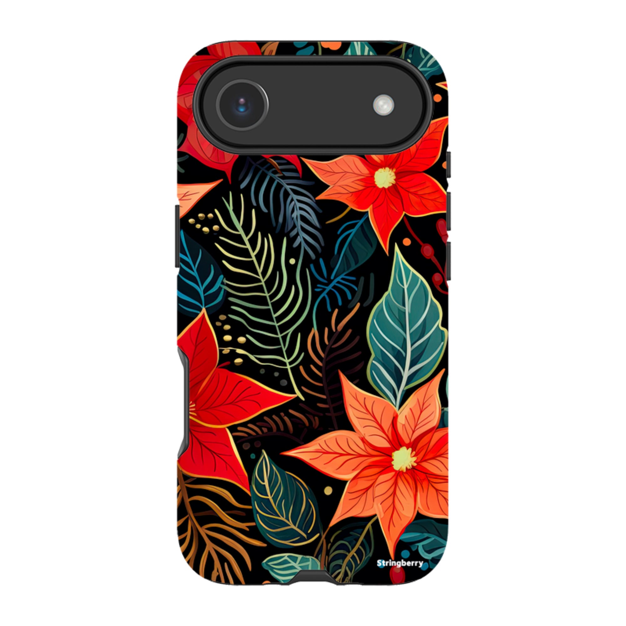 iPhone Tough Case - Red Winter Floral