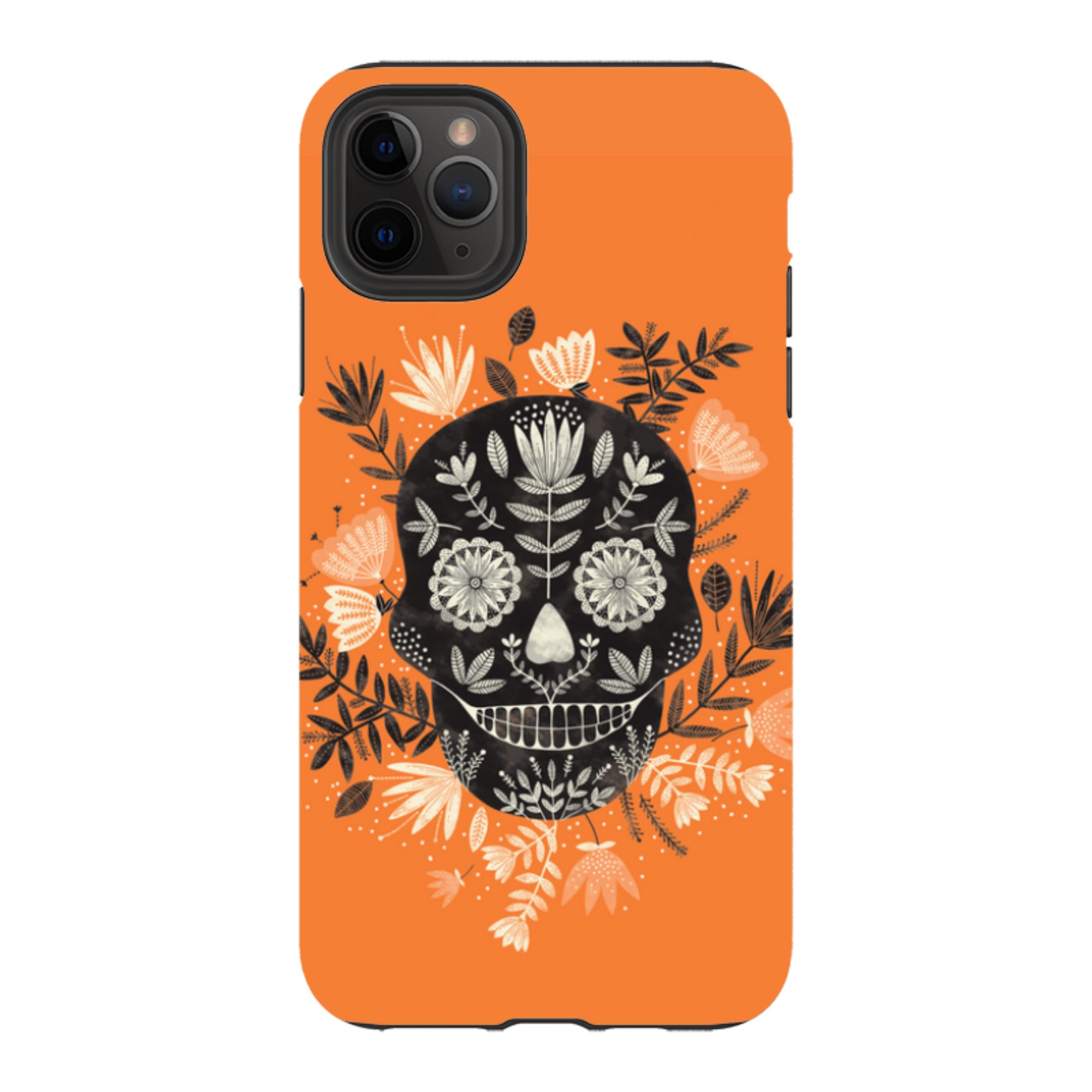 iPhone Tough Case - Sugar Skull Orange By Jade Mosinski