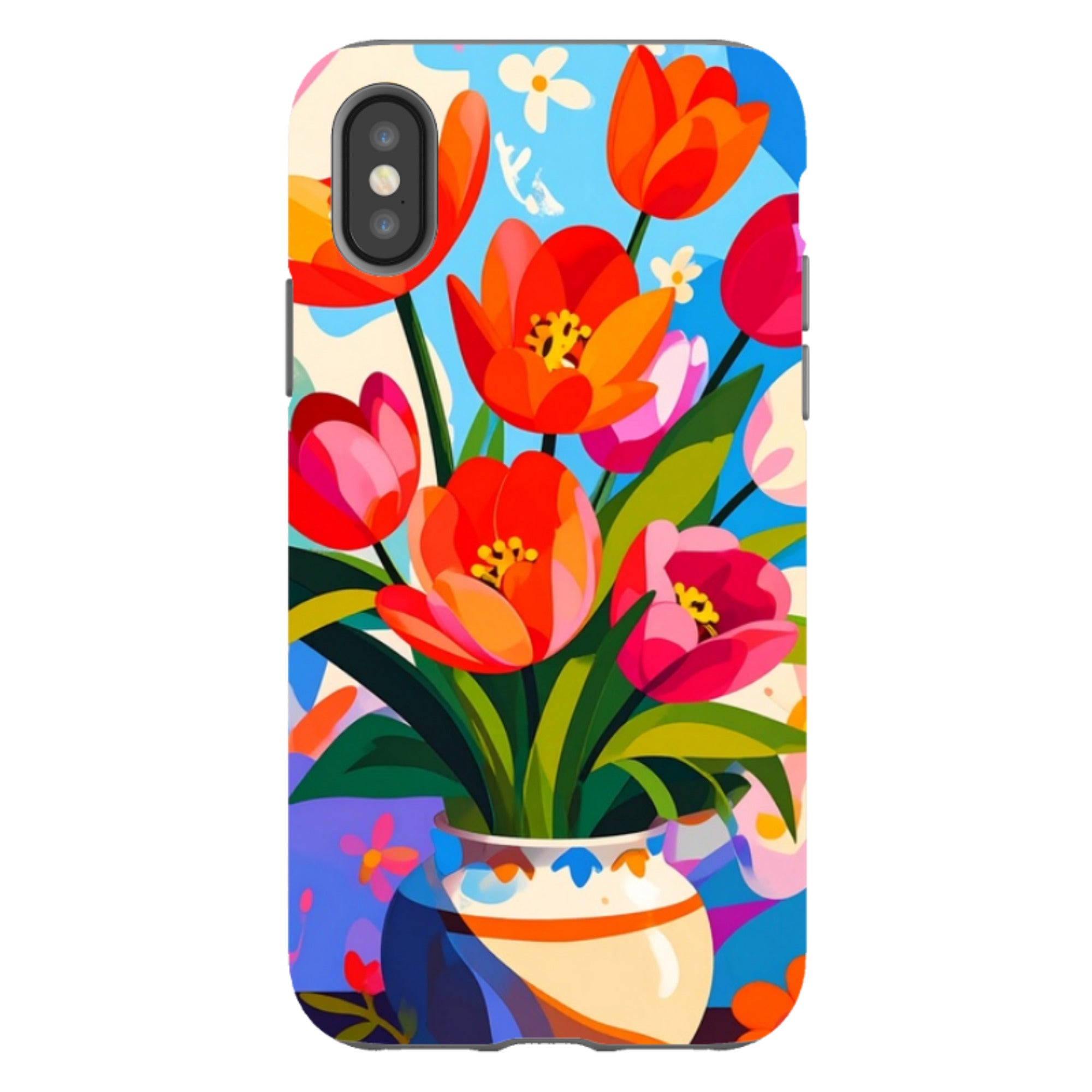iPhone Tough Case - Tulip Pot Floral