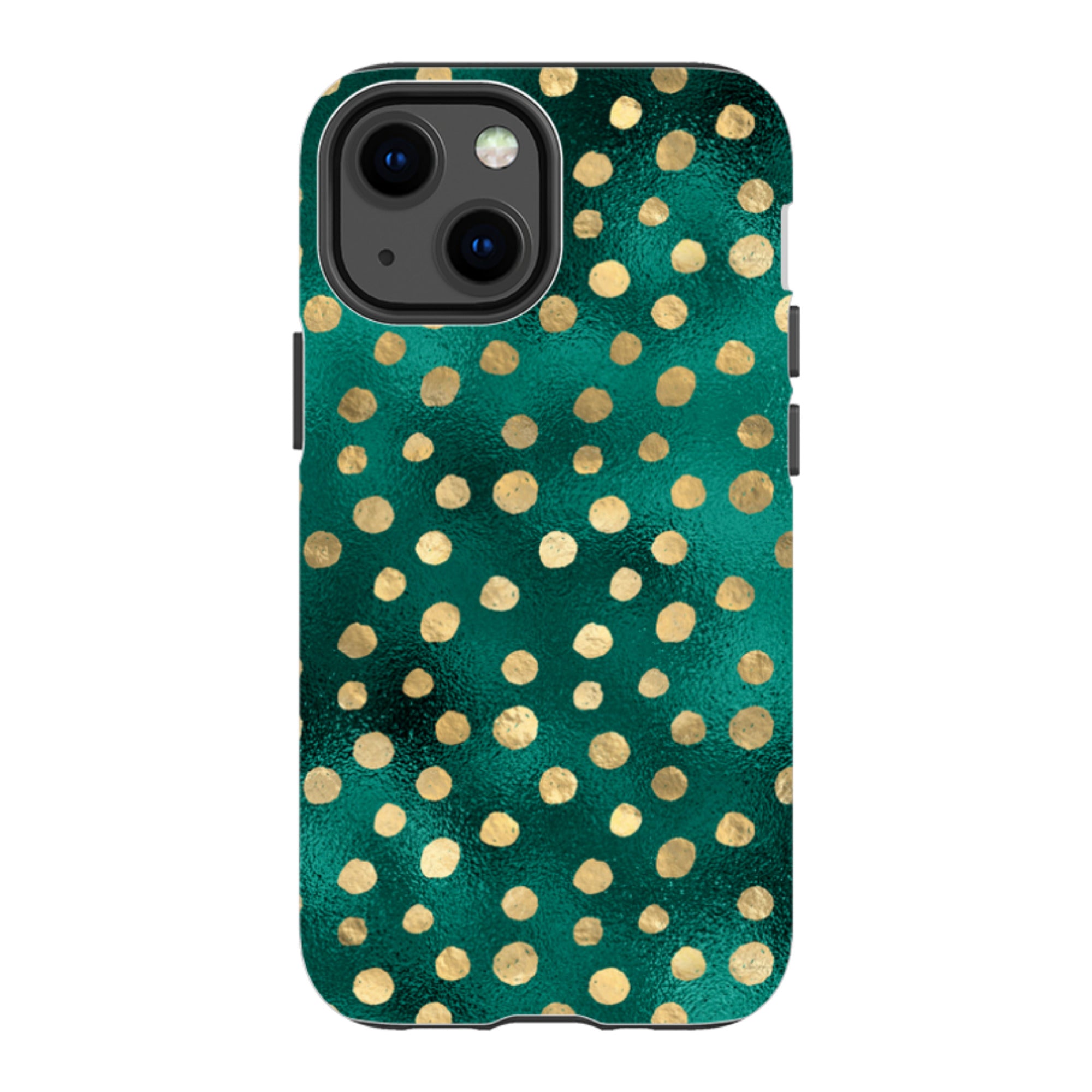 iPhone Tough Case - Forest and Gold Dots