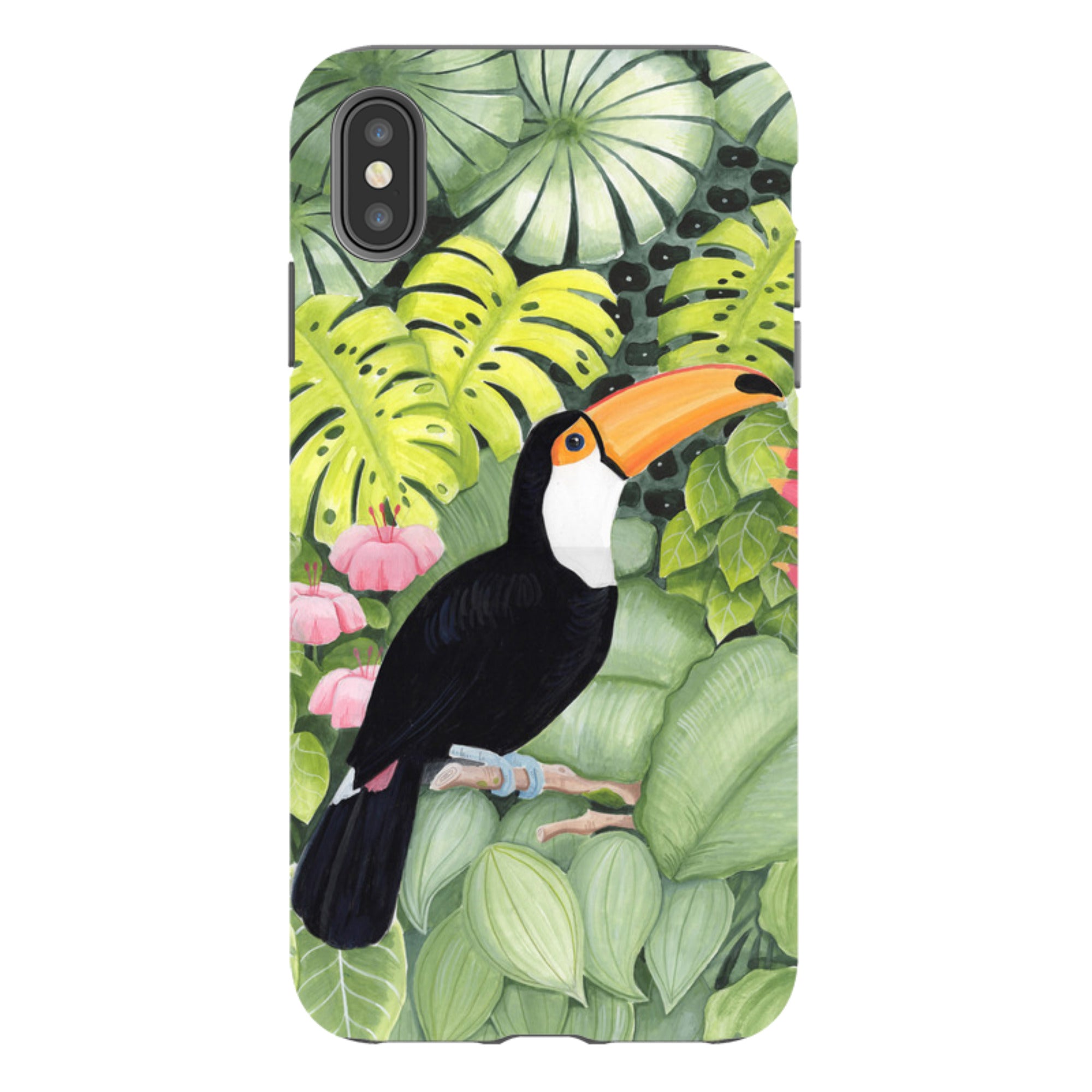 iPhone Tough Case - Toucan In Leaves By Bex Parkin