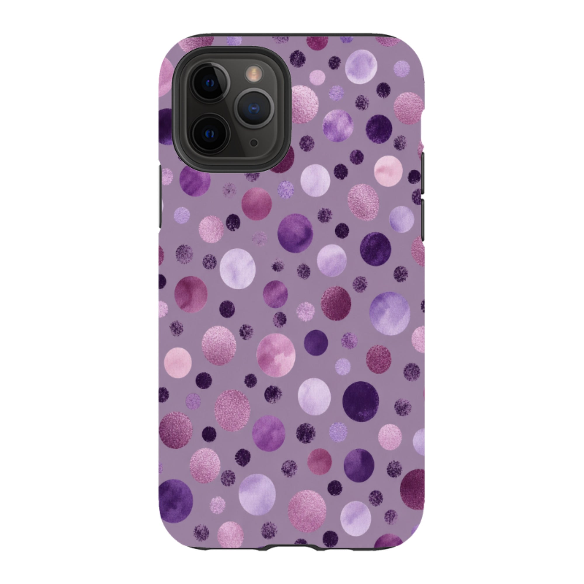 iPhone Tough Case - Mauve Polka Dot