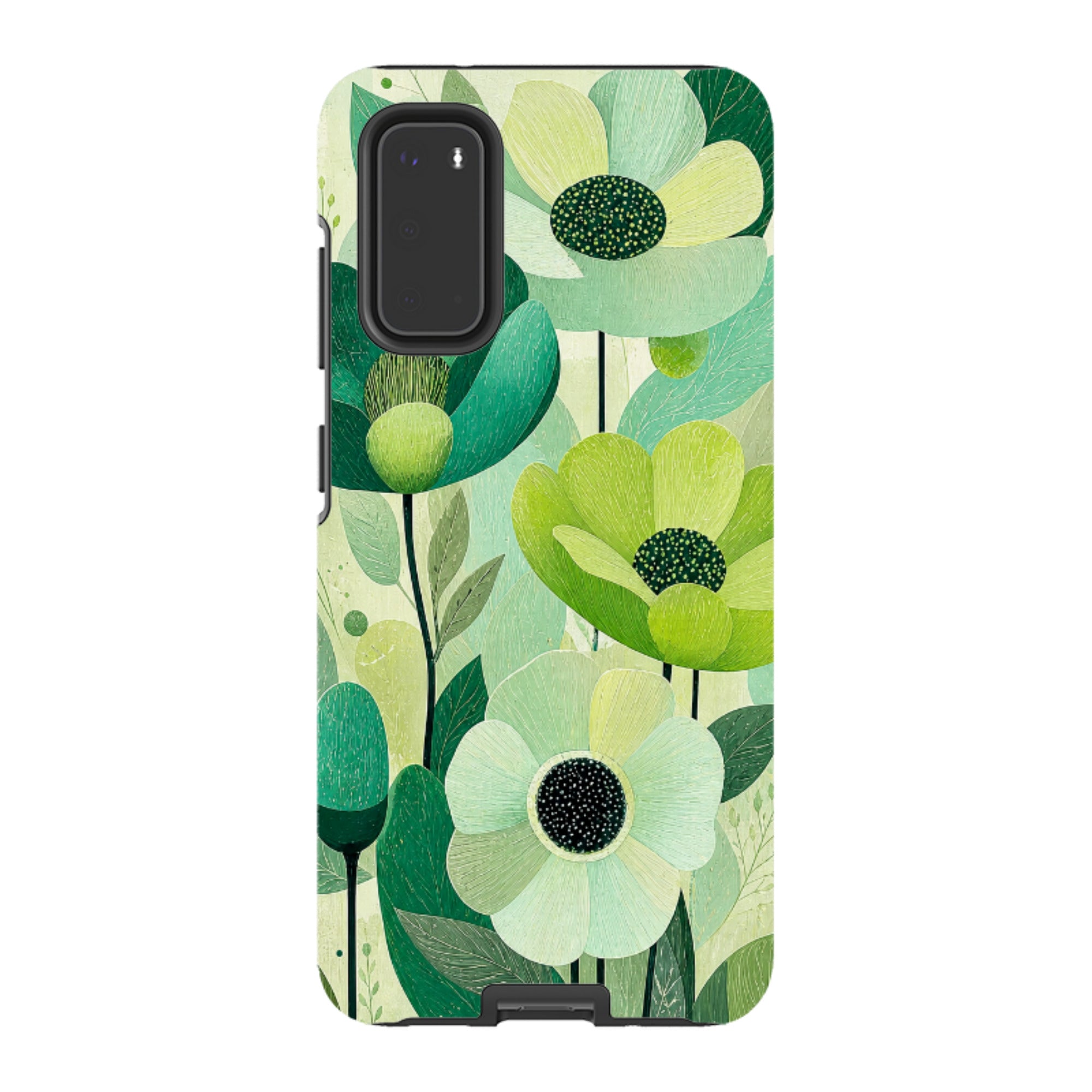 Samsung Tough Case - Mint Woodgrain Floral