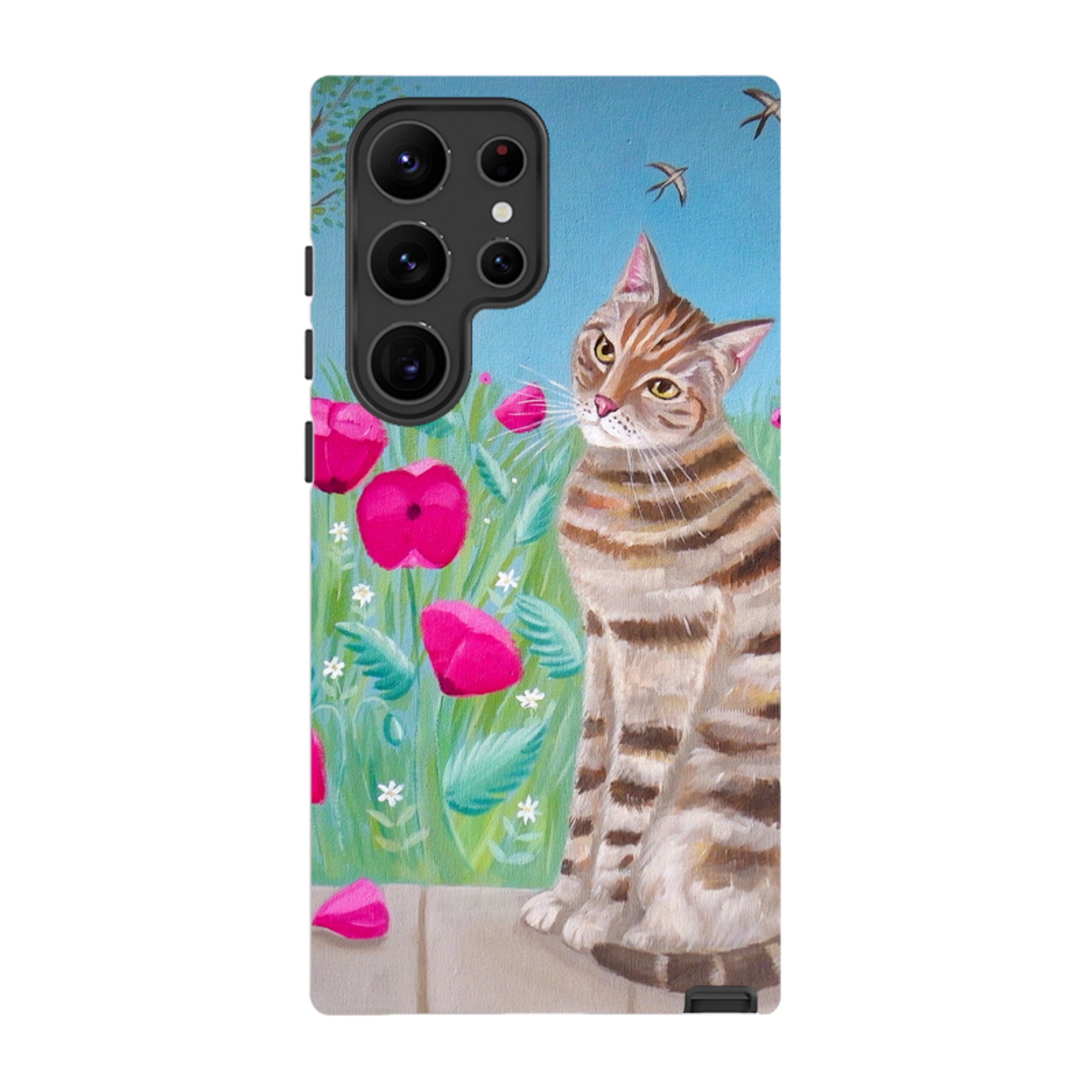 Samsung Tough Case - Cat Floral By Mary Stubberfield