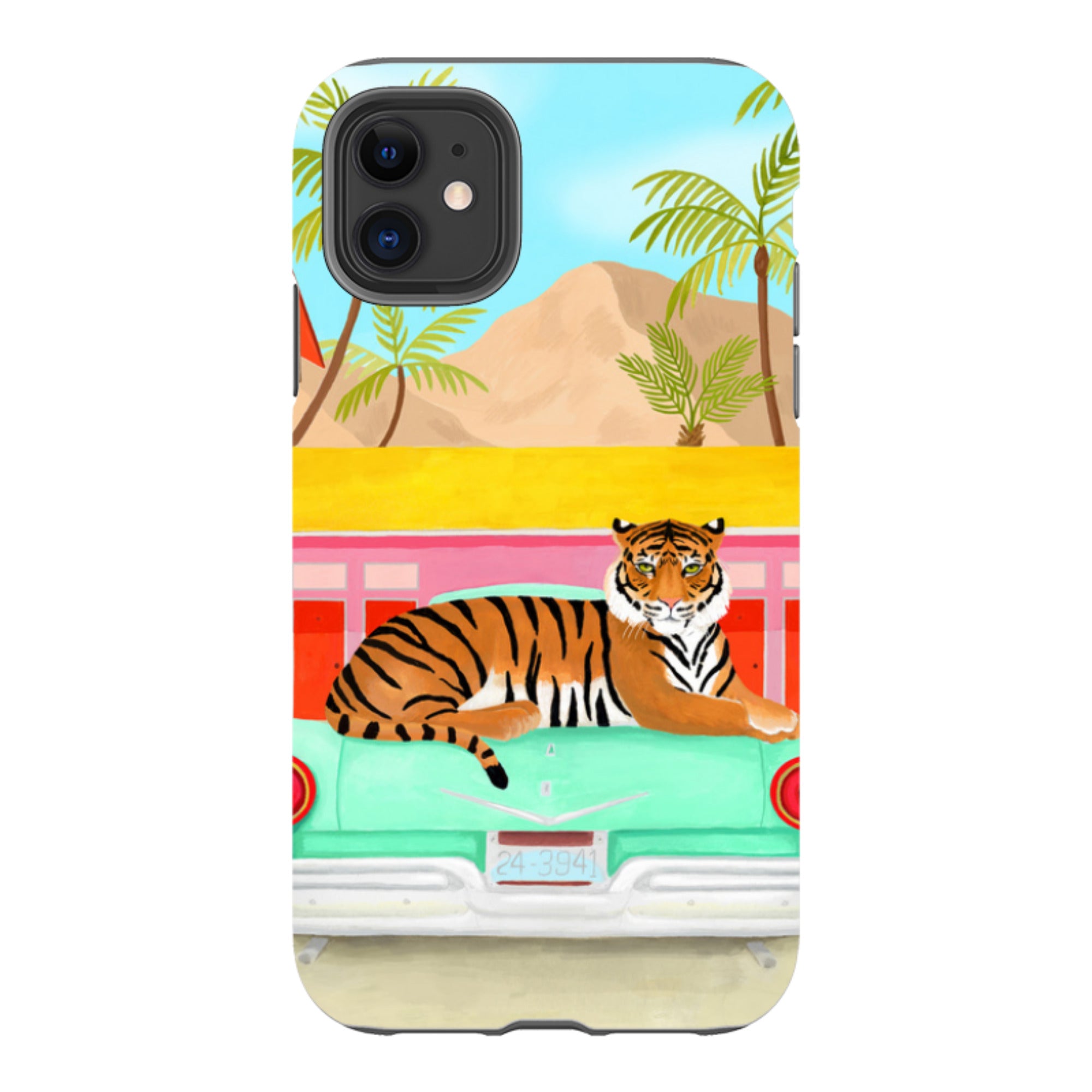 iPhone Tough Case - Palm Motel Tiger By Bex Parkin
