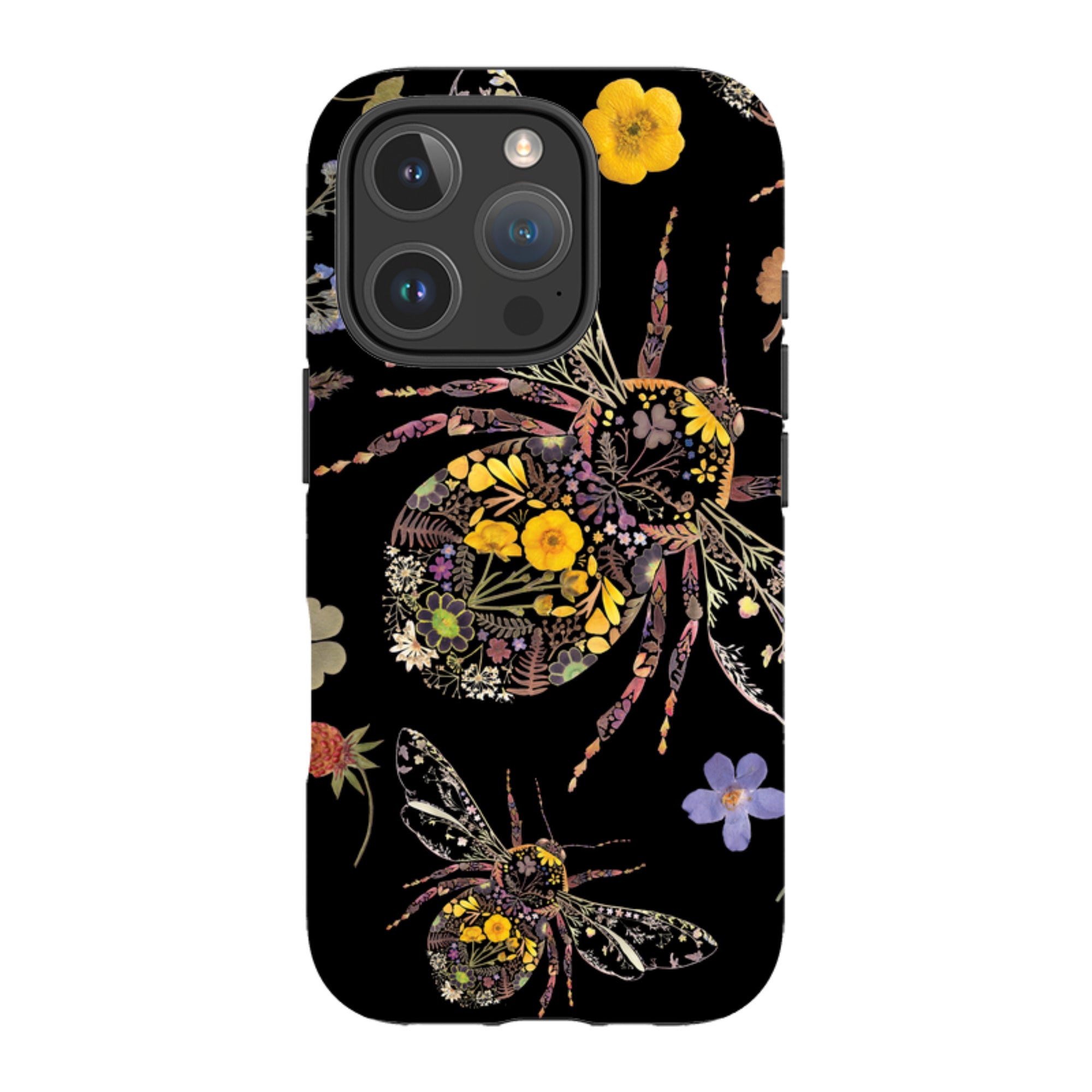 iPhone MagSafe Tough Case -  Floral Bumble Bees By Helen Ahpornsiri