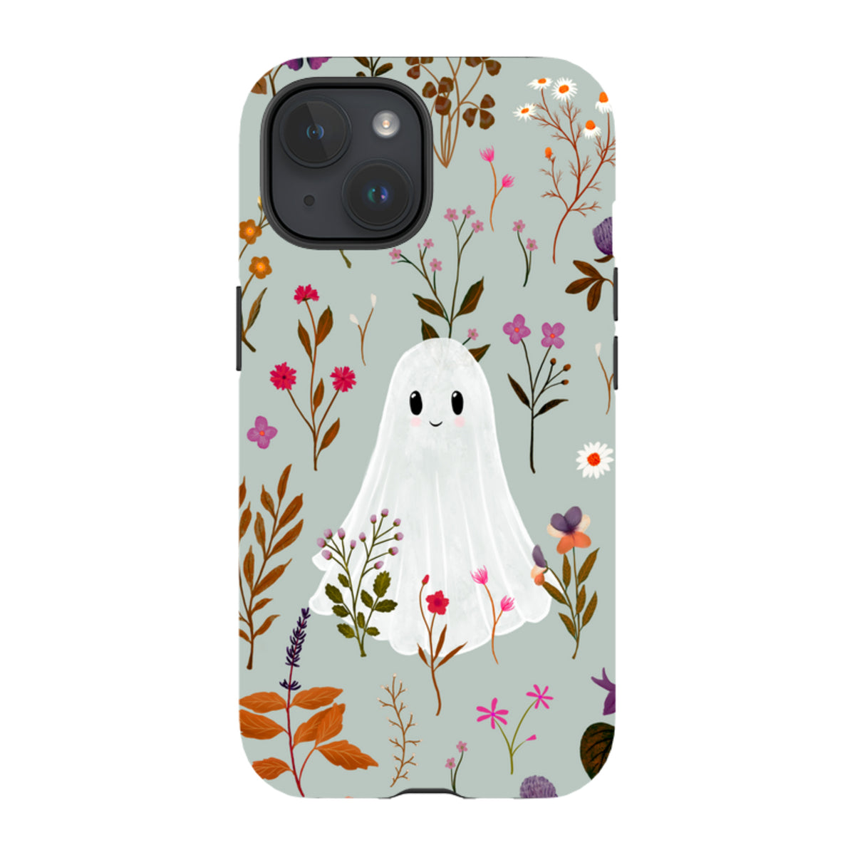 iPhone Tough Case - Ghost in the Garden - Dusty Gourd Multi By Katherine Quinn