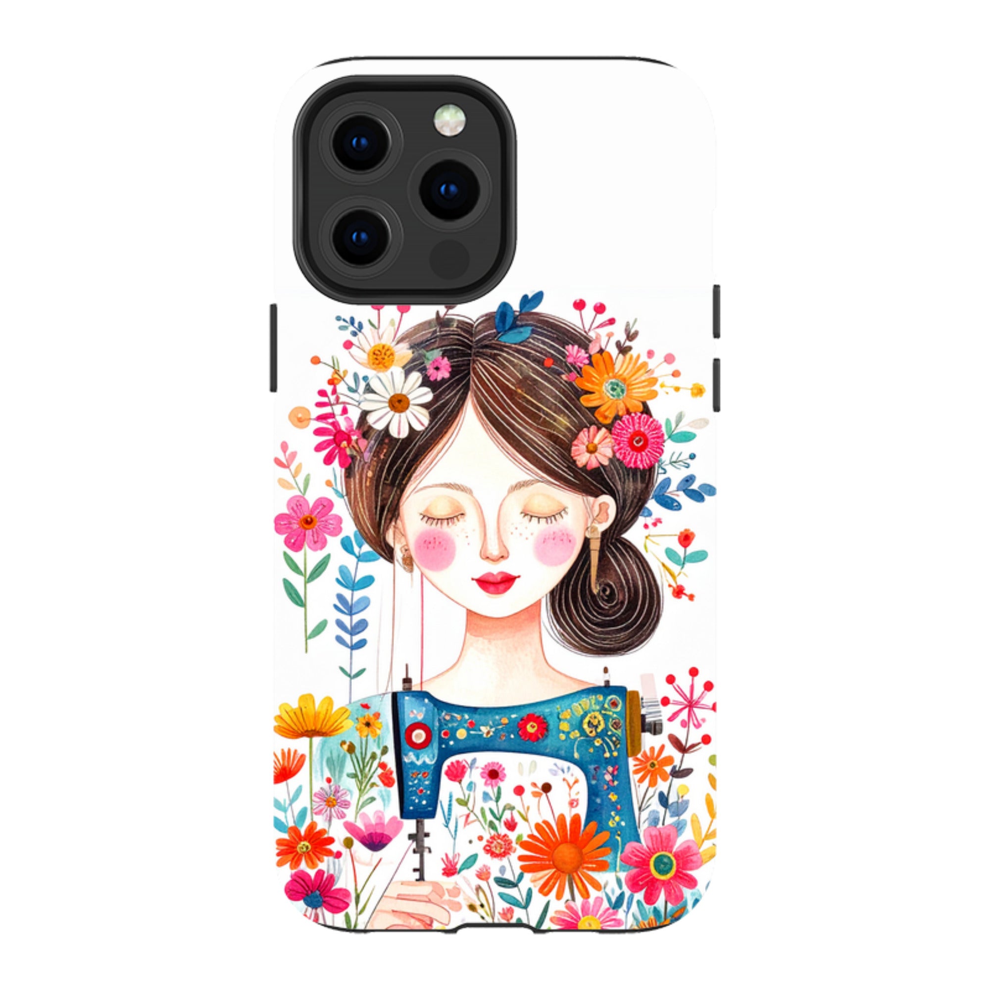 iPhone MagSafe Tough Case - Floral Sewing Lady