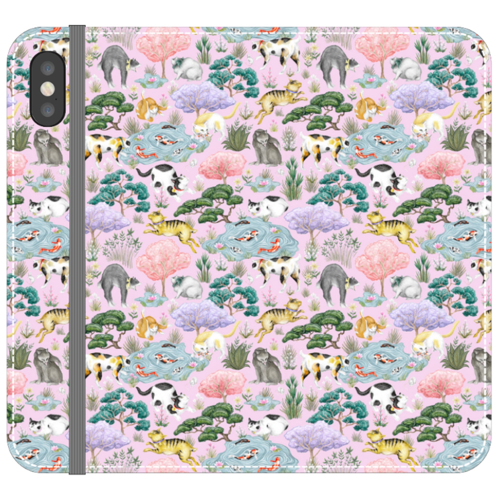 Cat Garden Wallet Case By Catherine Rowe