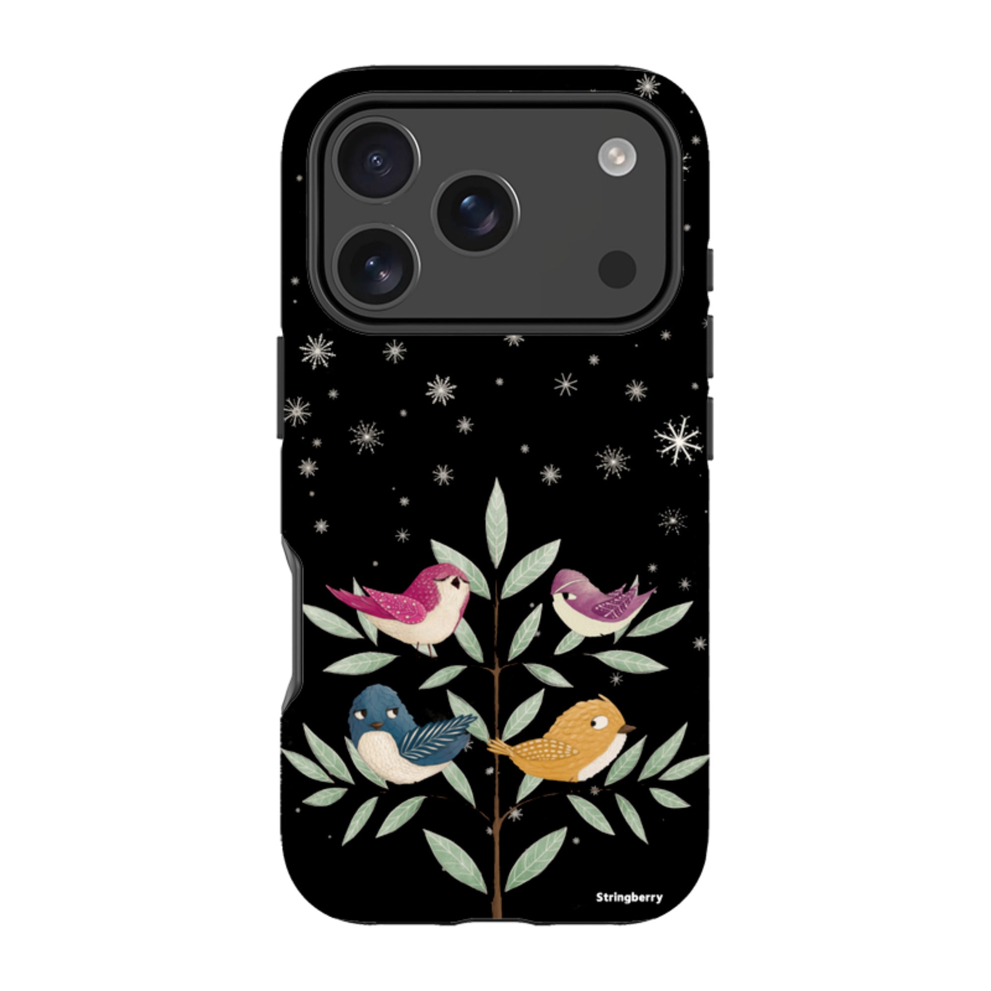 iPhone Tough Case - Garden Birds Black By Maja Lindberg
