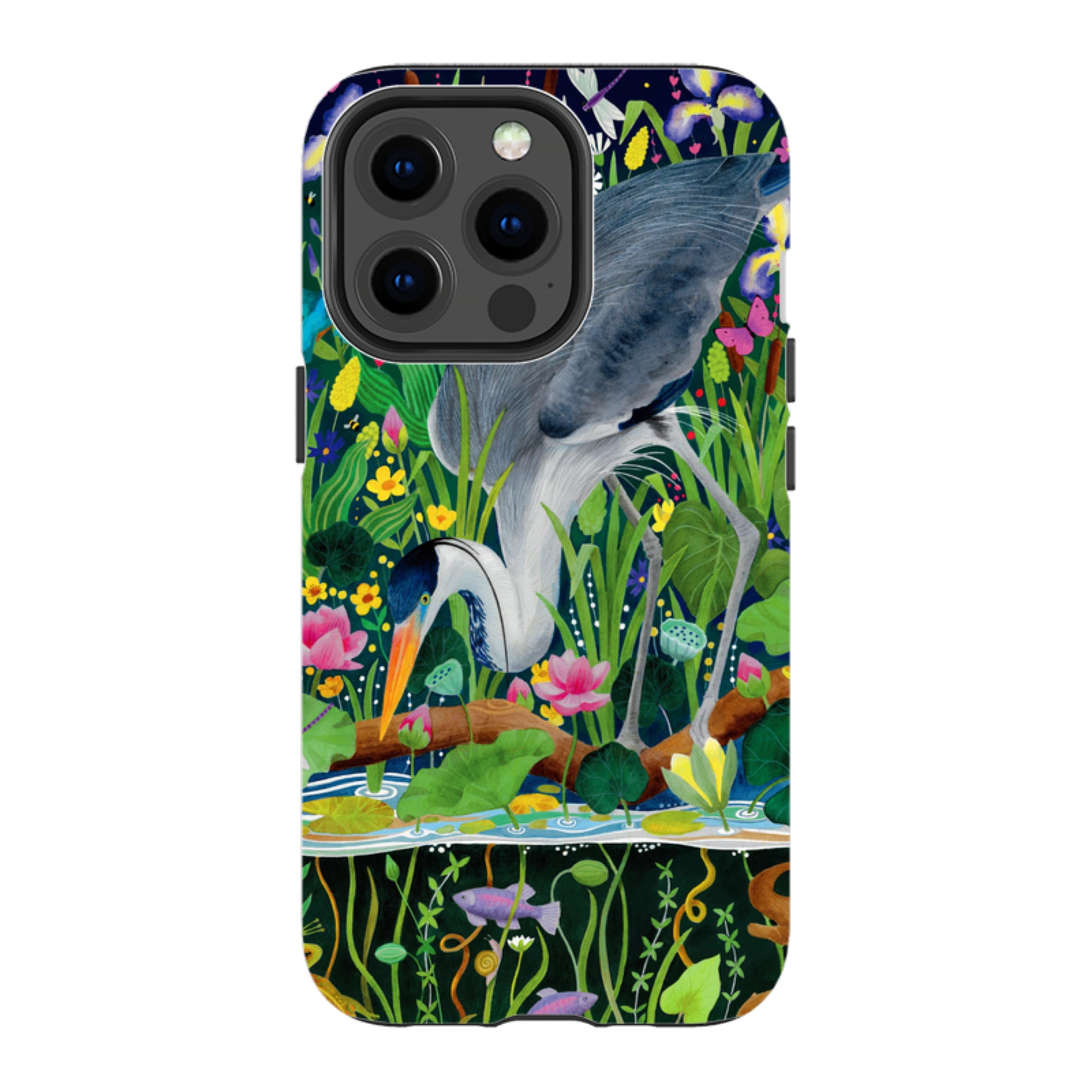 iPhone Tough Case - Heron Fishing By Bex Parkin