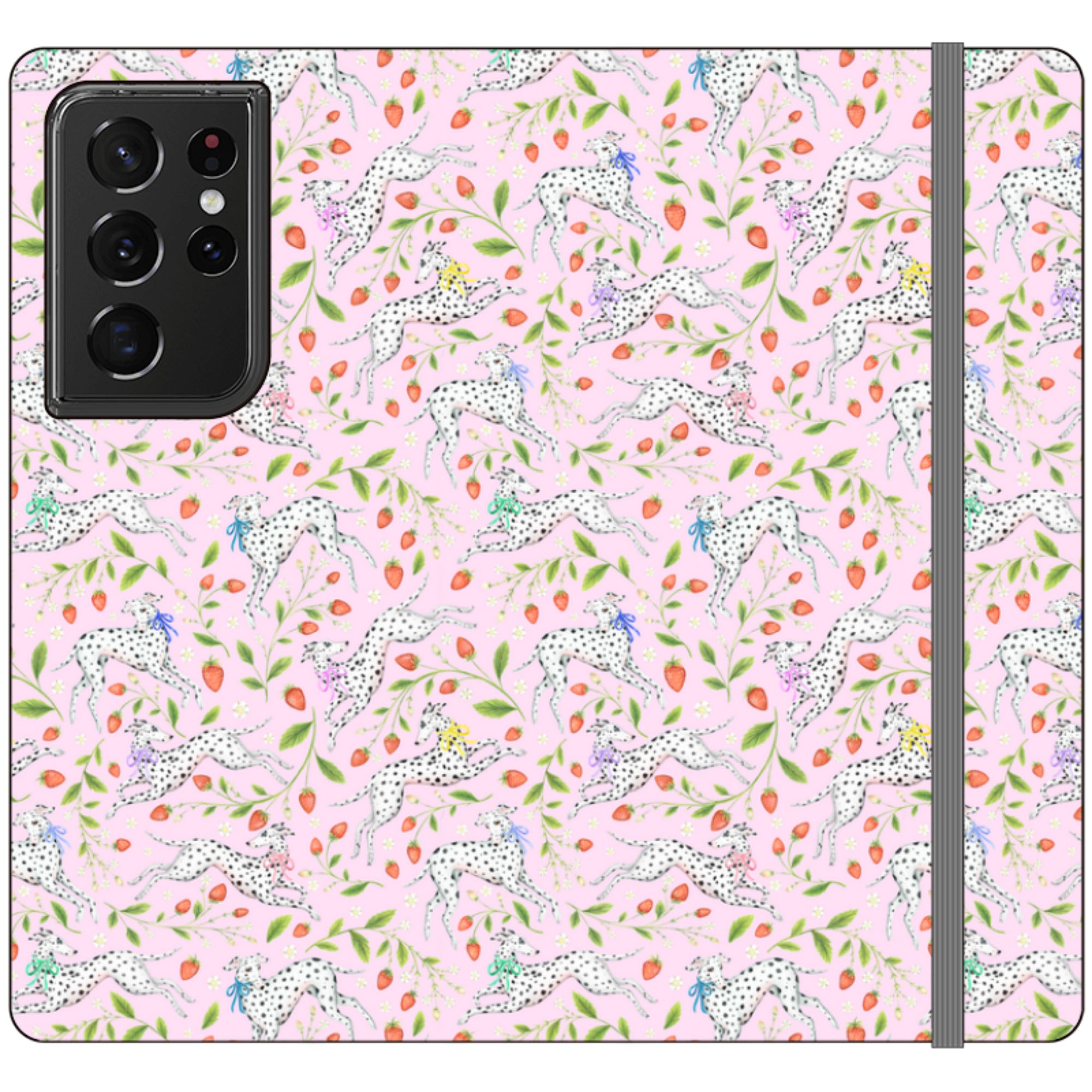 Spots and Strawbs Wallet Case By Catherine Rowe