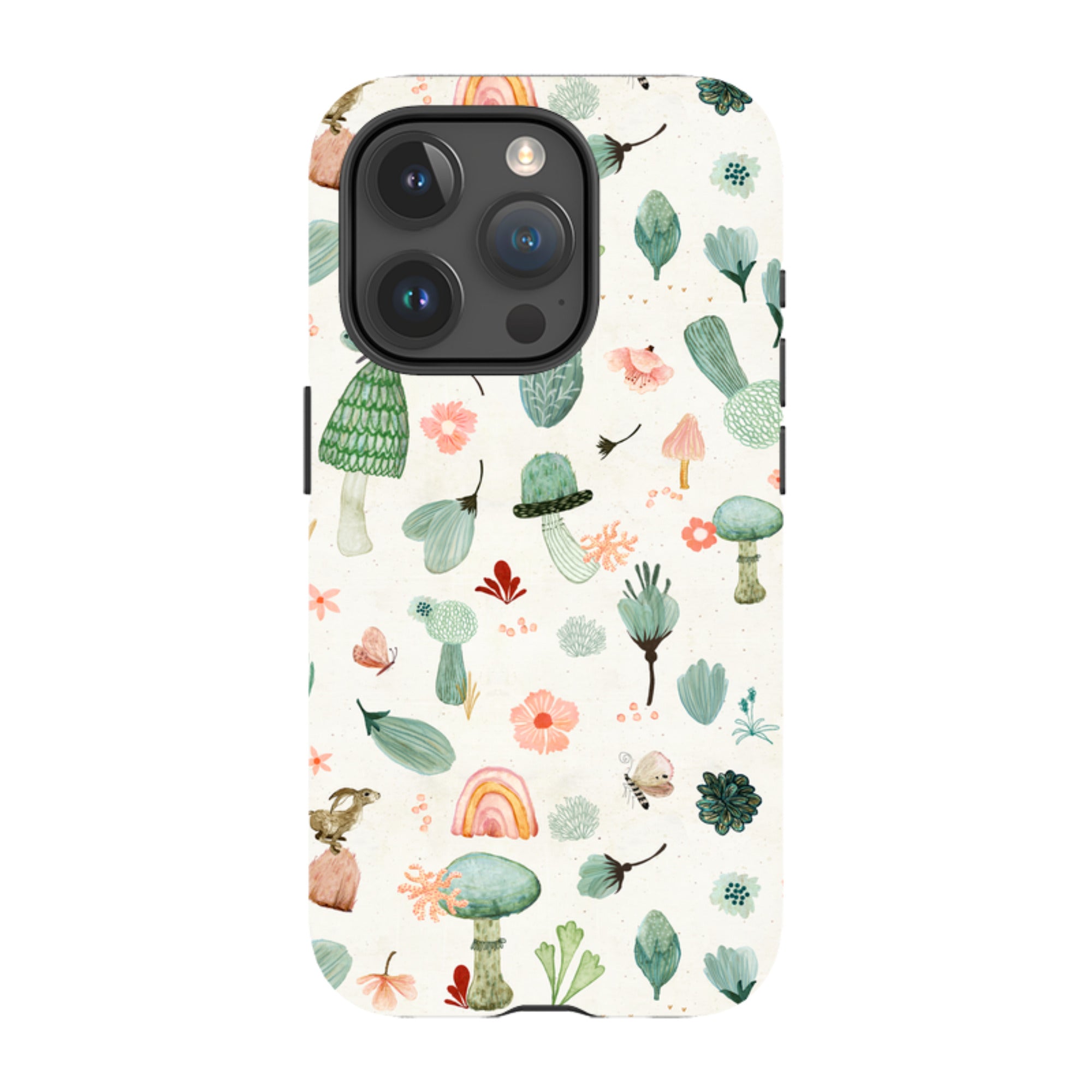iPhone MagSafe Tough Case - Mushroom World Cream By Katherine Quinn