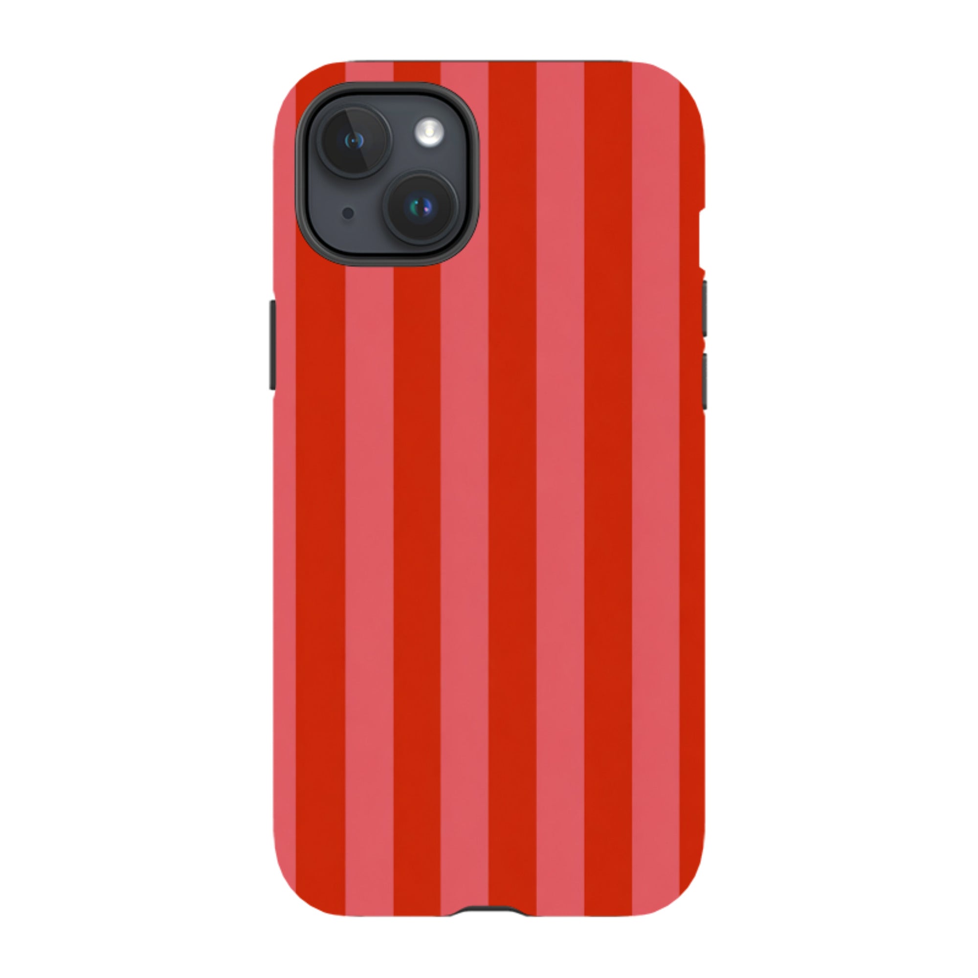 iPhone Tough Case - Cherry Red & Pink Stripe