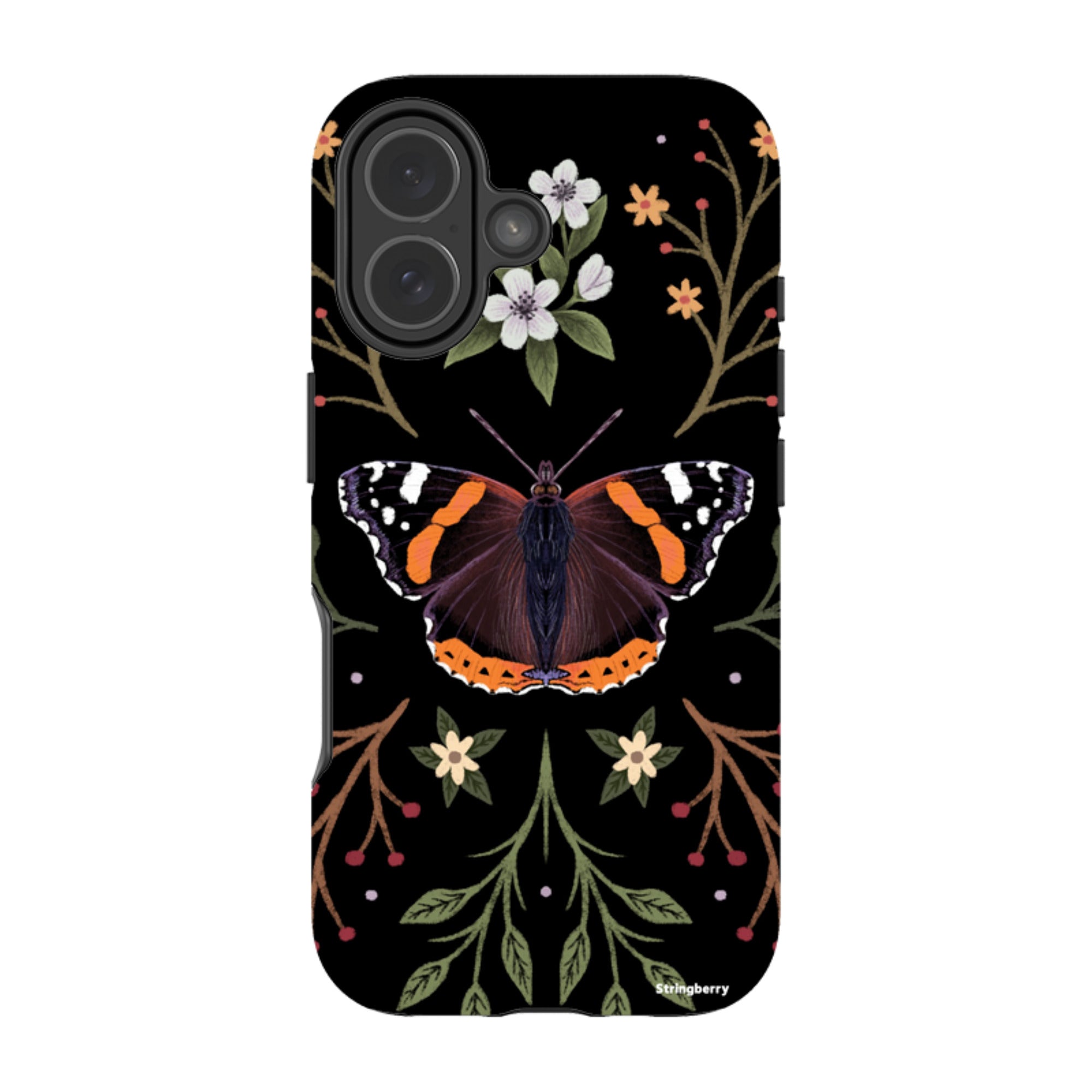 iPhone Tough Case - Red Admiral Butterfly By Anna Stead