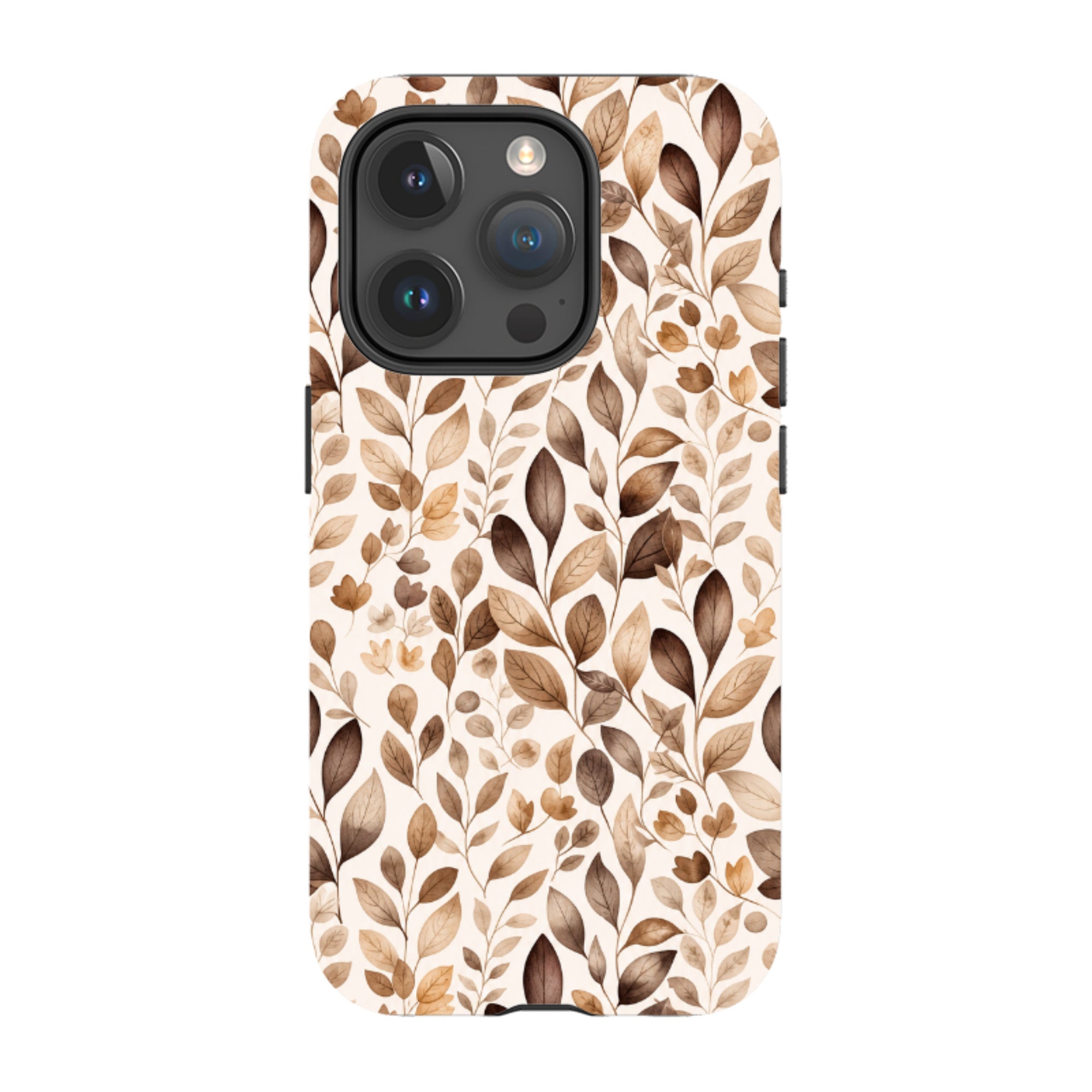 iPhone MagSafe Tough Case - Beige Aesthetic Leaves