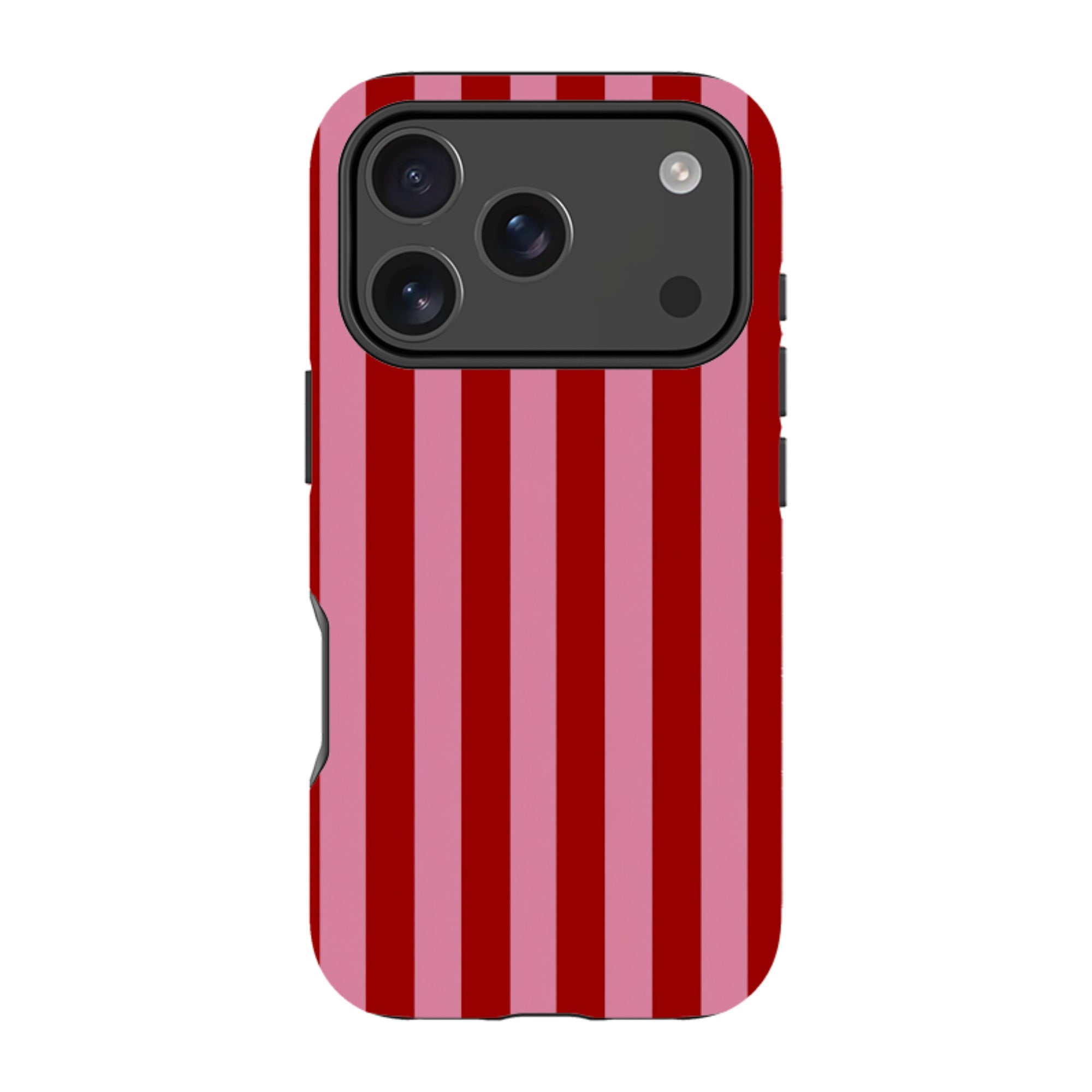 iPhone MagSafe Tough Case - Burgundy & Pink Stripe
