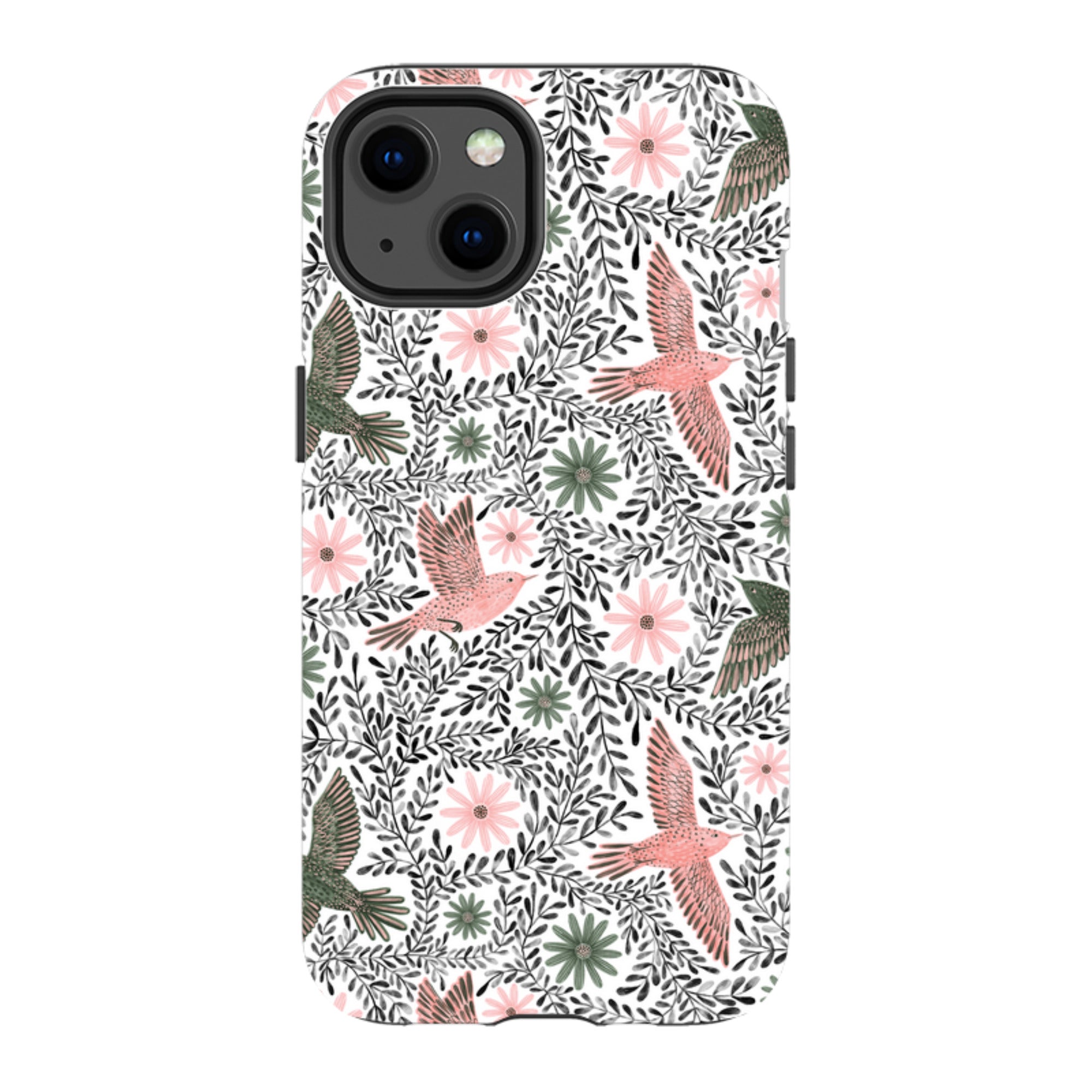 iPhone Tough Case - Bird Pattern Black By Lee Foster Wilson