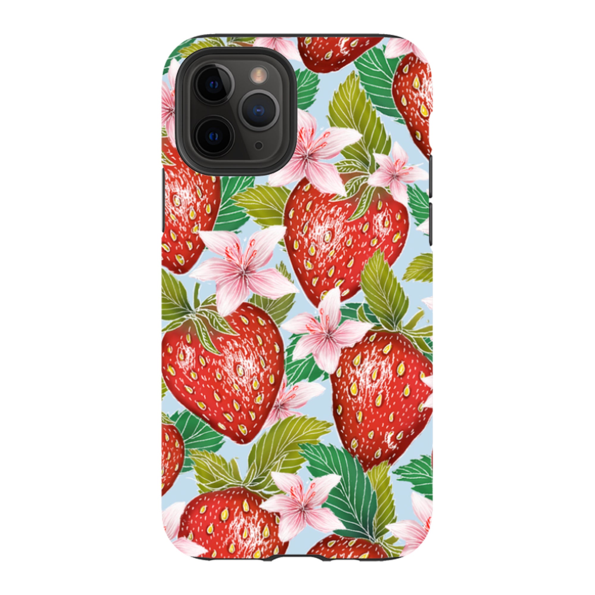 iPhone Tough Case - Blue Strawberries By Catherine Rowe