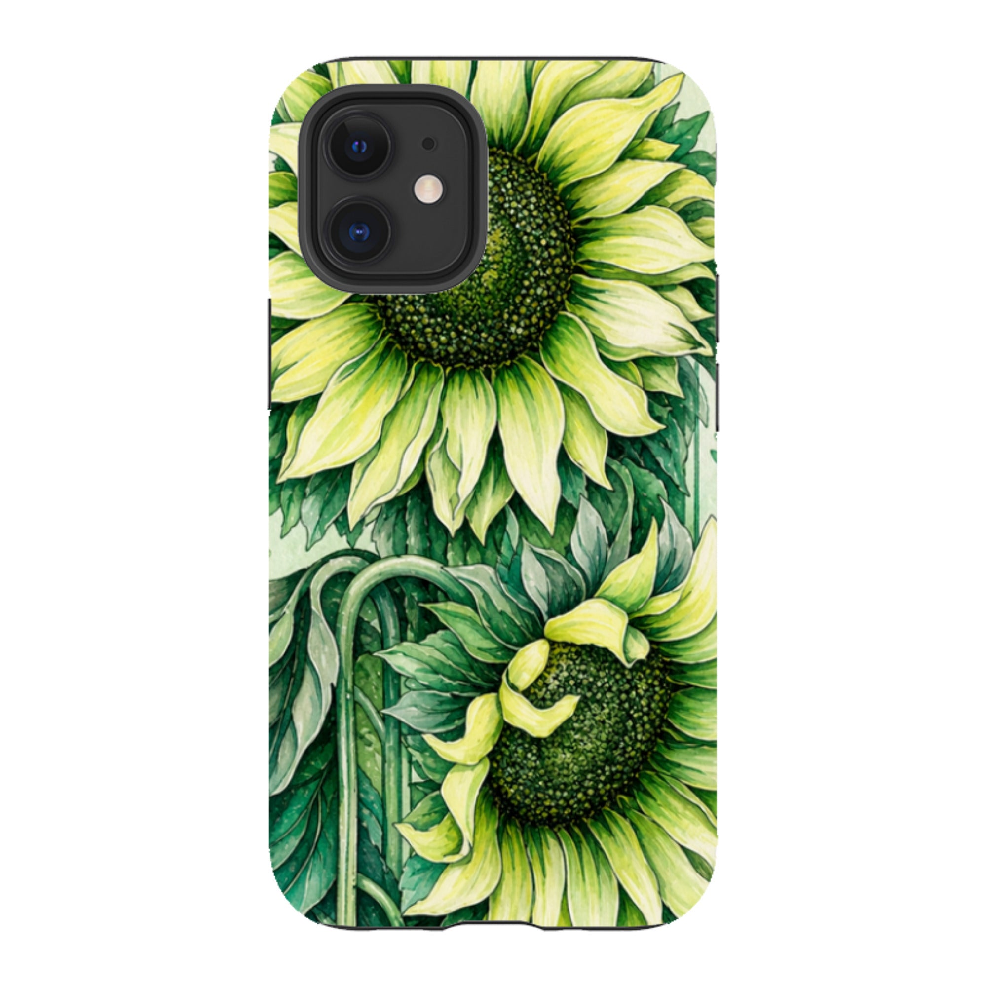 iPhone Tough Case - Sage Green Sunflower