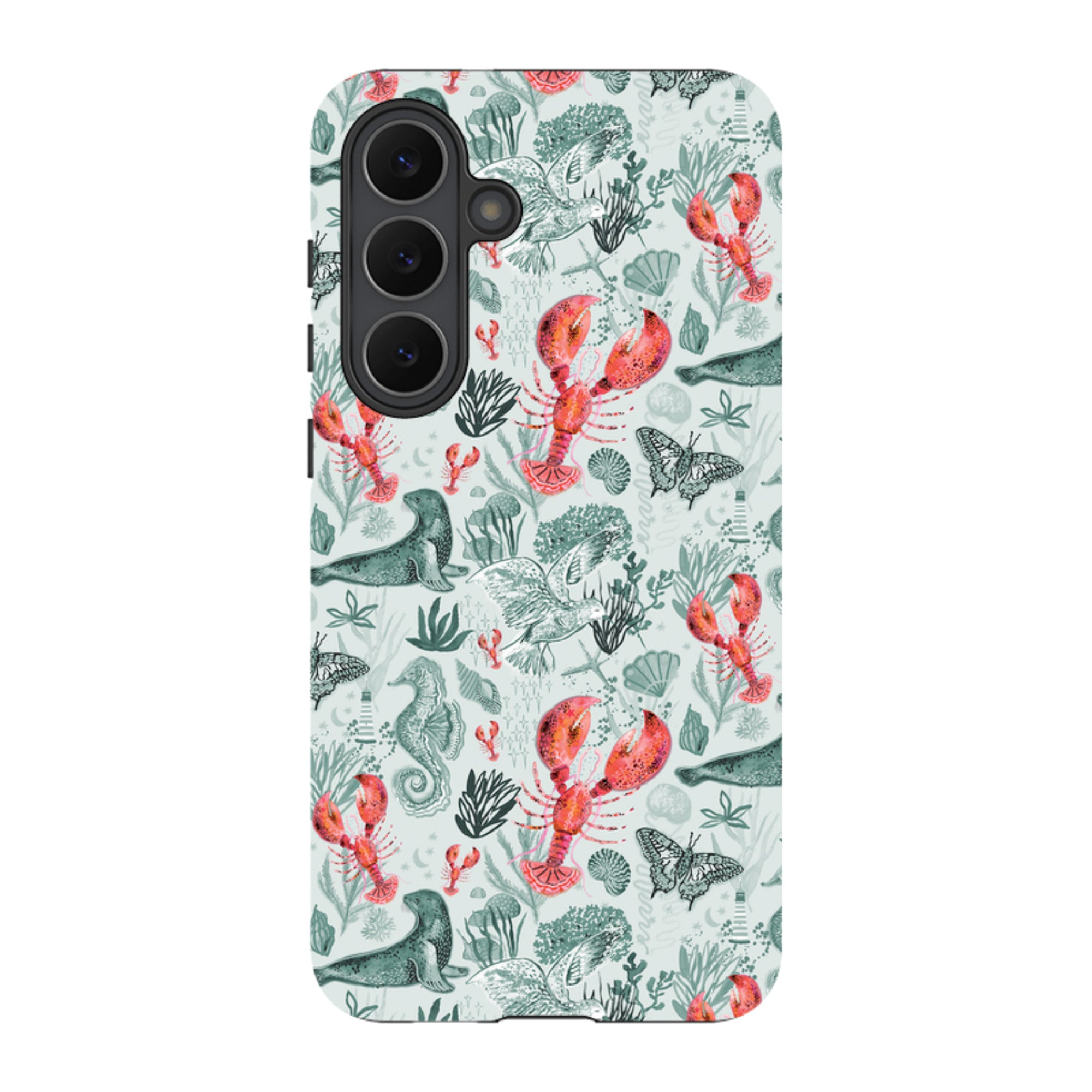 Samsung Tough  Case - Teal Seals and Lovely Lobsters By Emma Frances Grant