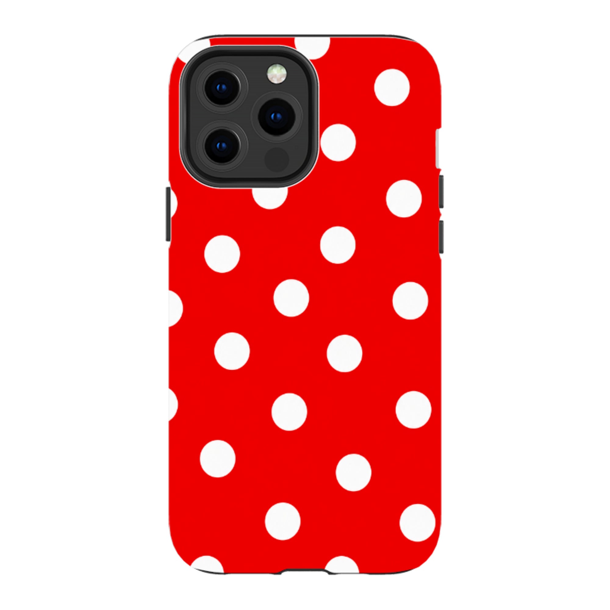 iPhone Tough Case - Red & White Polka Dot