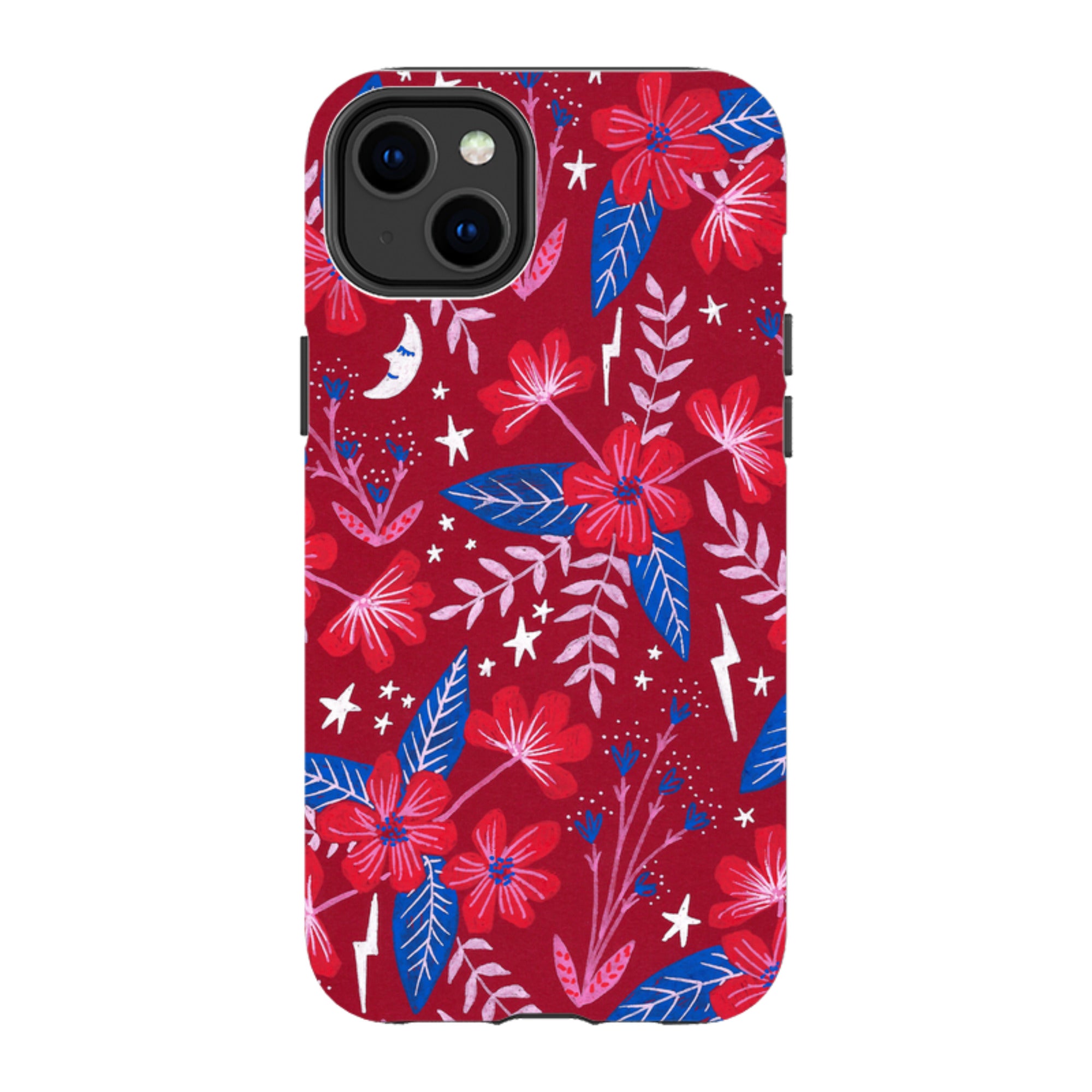 iPhone Tough Case - Red Moon Garden By Lee Foster Wilson