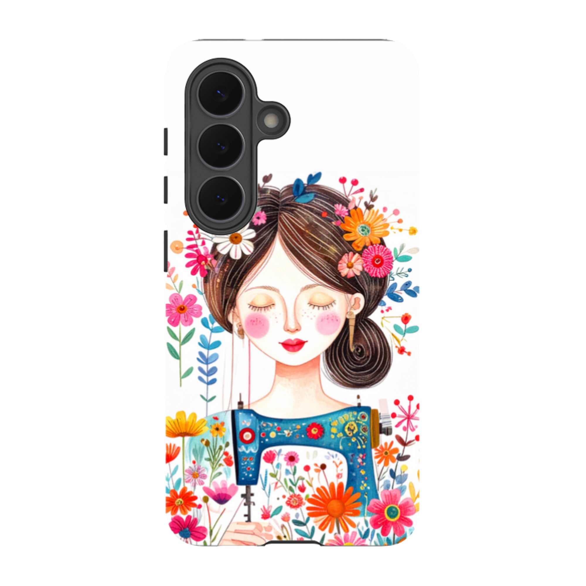 Samsung Tough  Case - Floral Sewing Lady