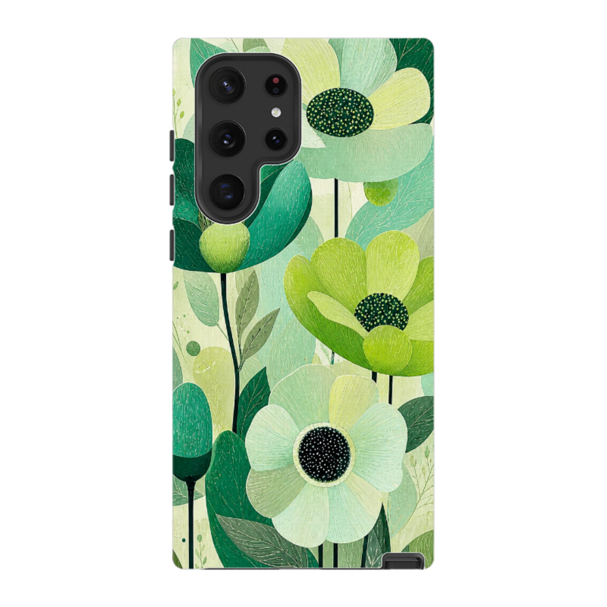 Samsung Tough Case - Mint Woodgrain Floral