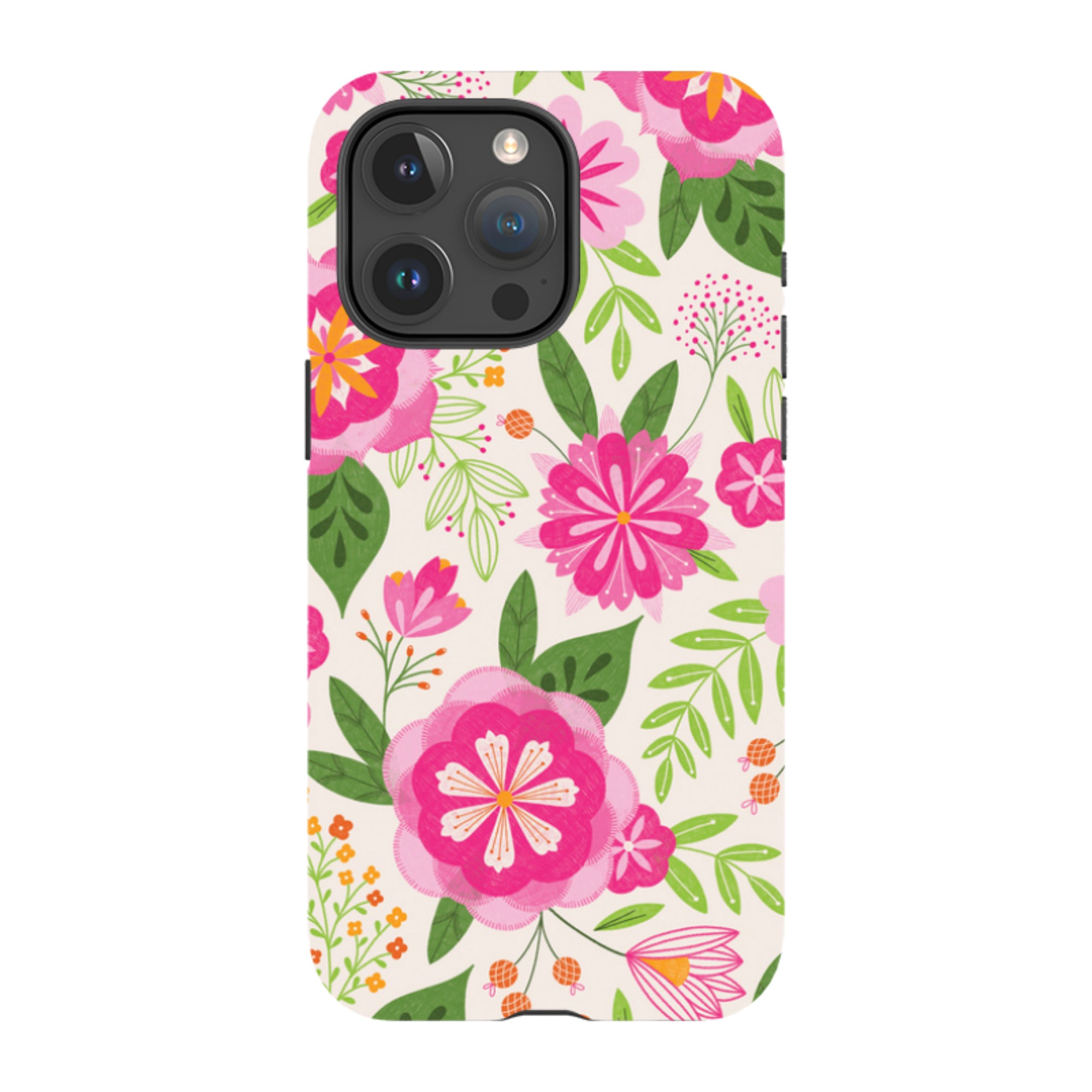 iPhone MagSafe Tough Case -  Big Bold Blooms Ivory By Jenny Zemanek