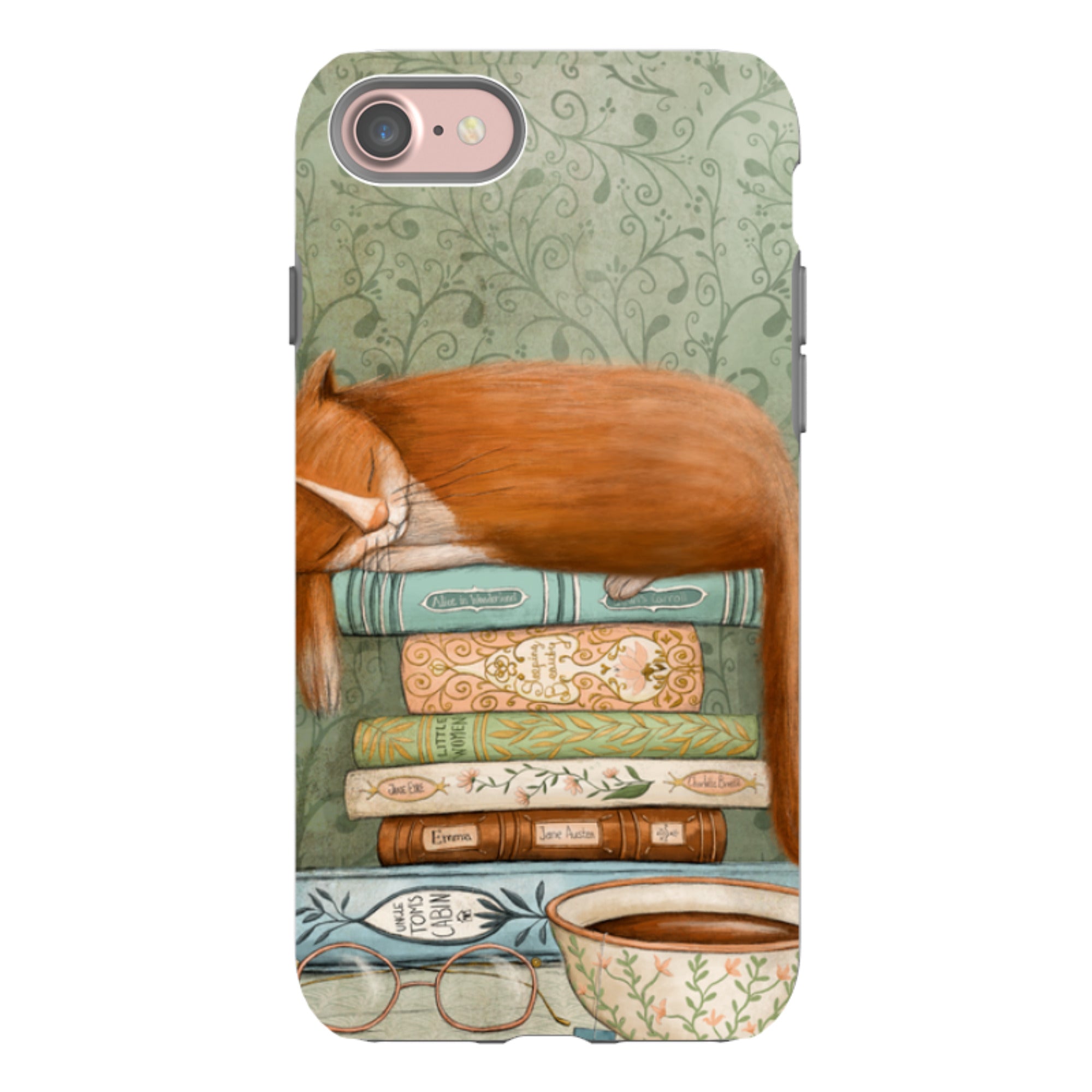 iPhone Tough Case - Cat and Books By Maja Lindberg