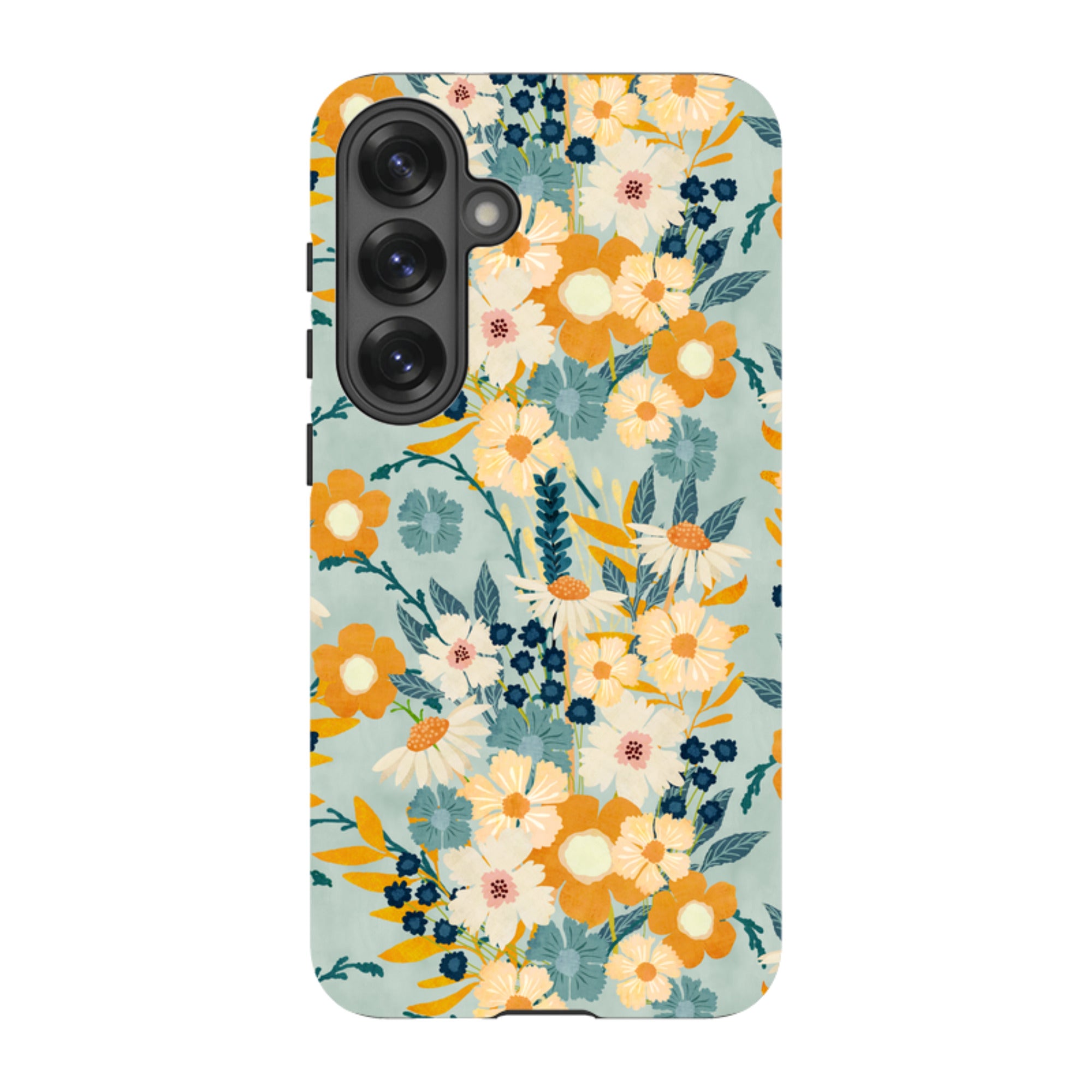 Samsung Tough Case - Yellow And Blue Floral By Katherine Quinn