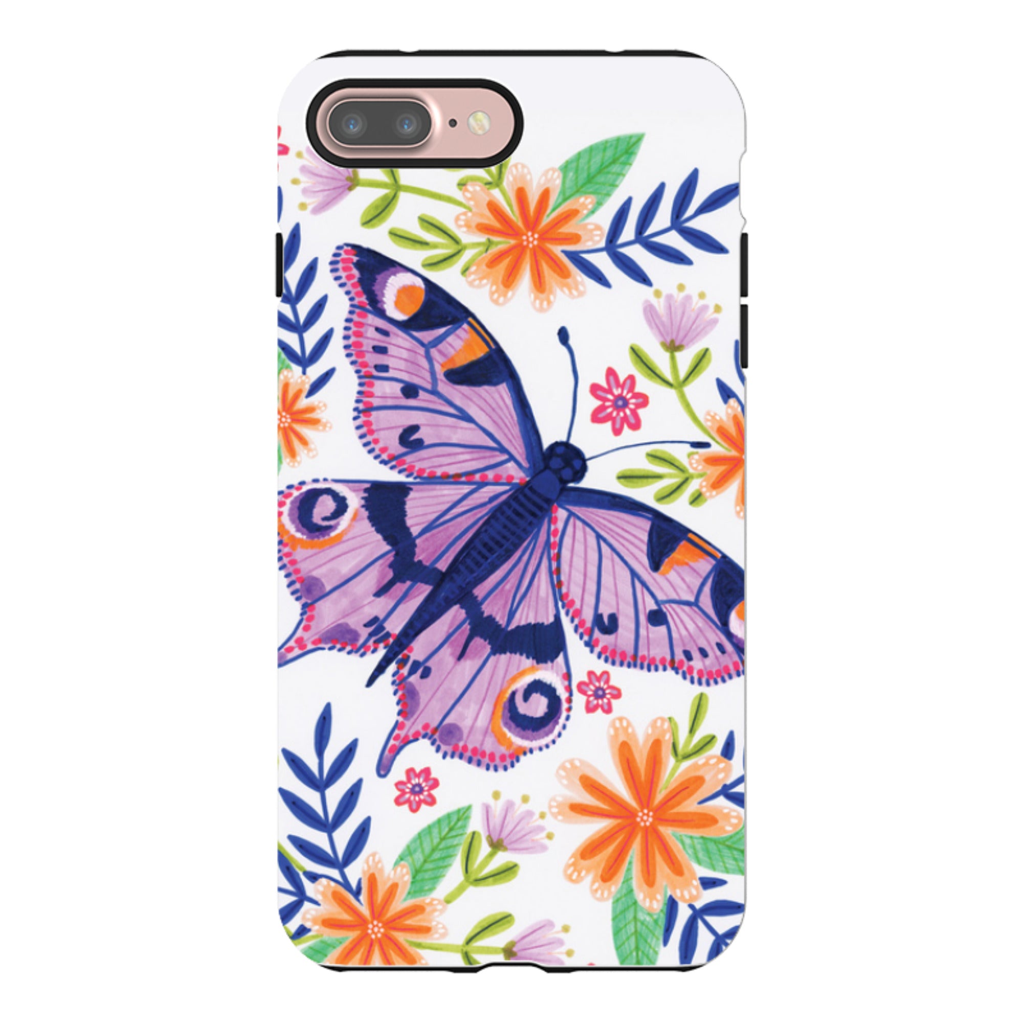 iPhone Tough Case - Floral Lilac Butterfly By Lee Foster Wilson