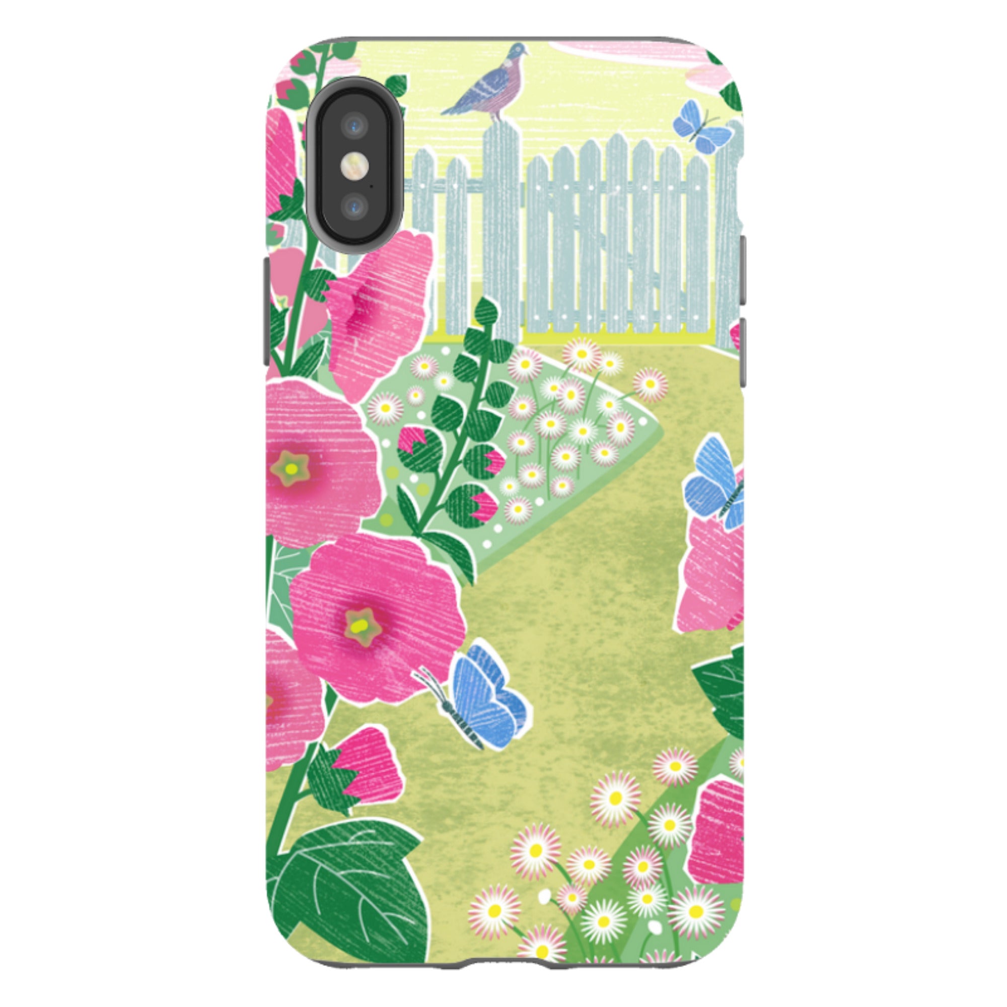 iPhone Tough Case - Hollyhocks By Liane Payne